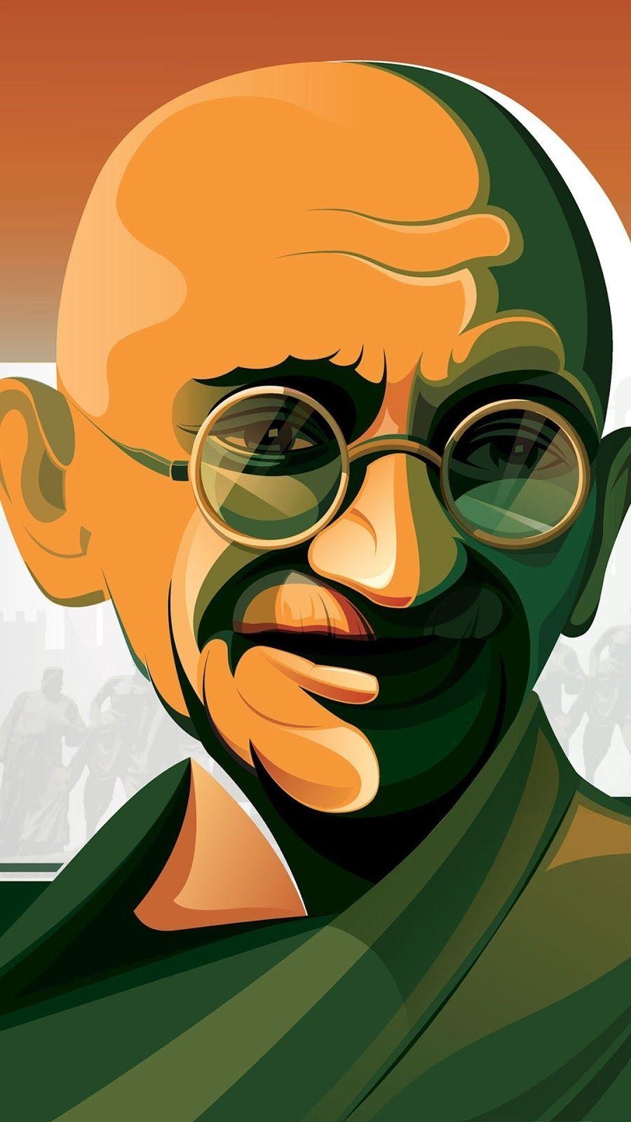 Mahatma Gandhi, 4K Kunst, Historische Figur, HD, Indien, 900x1600 HD Handy