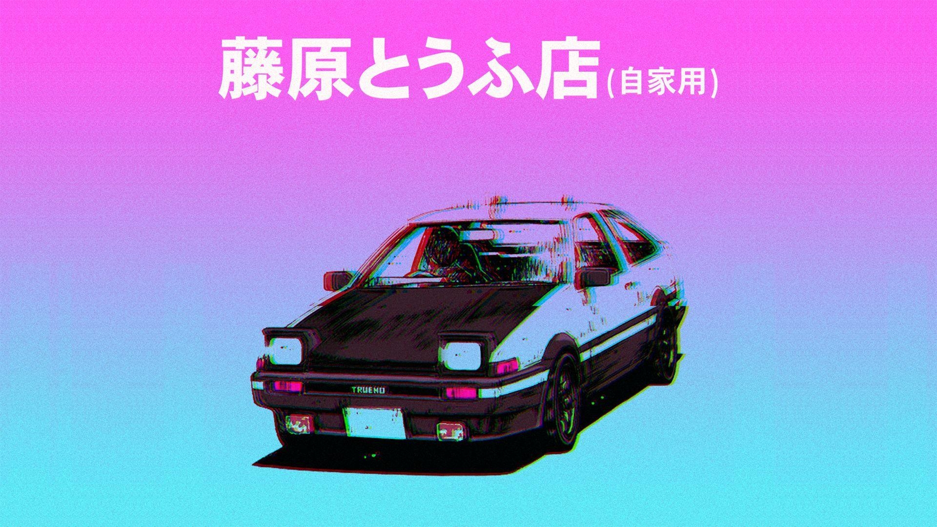 Initial D, Anime, Vaporwave, Ästhetik, Racing, 1920x1080 Full HD Desktop