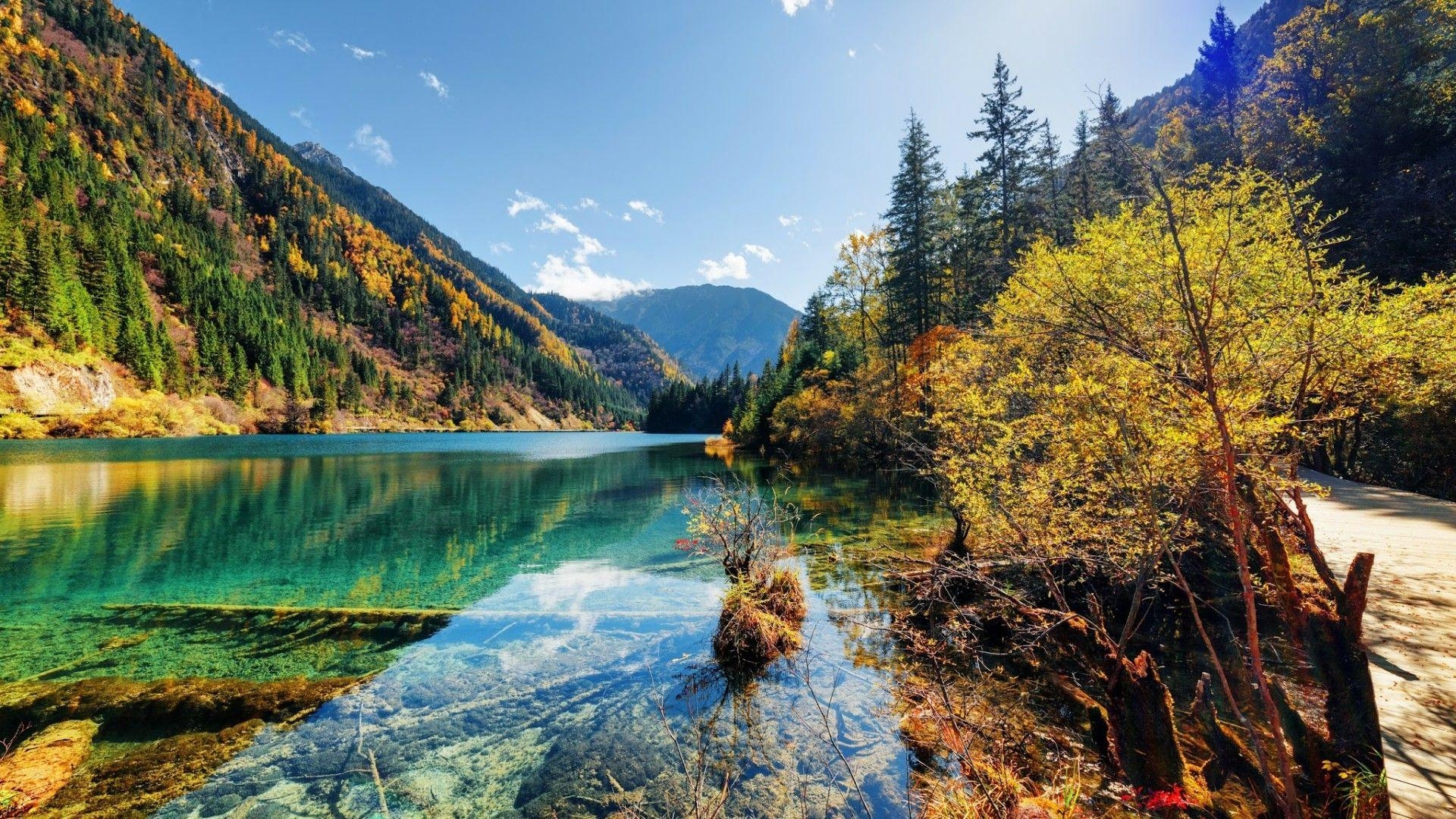 Jiuzhaigou Tal, Nationalpark, China, Naturschönheit, 1920x1080 Full HD Desktop