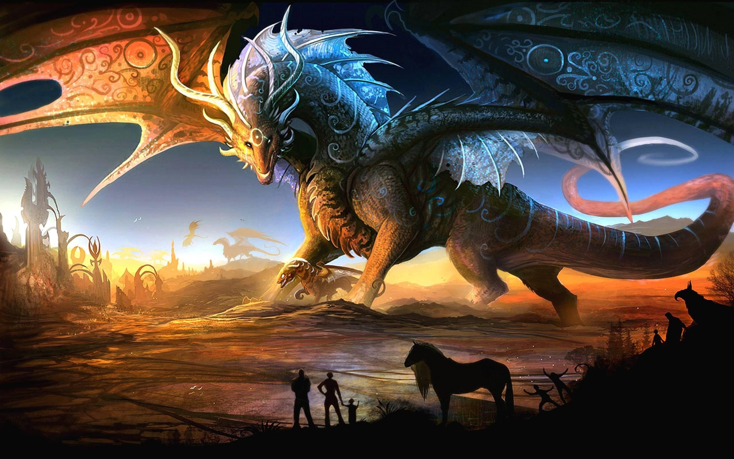 Drache, Wallpaper, Fantasy, Bild, Kunstwerk, 2560x1600 HD Desktop