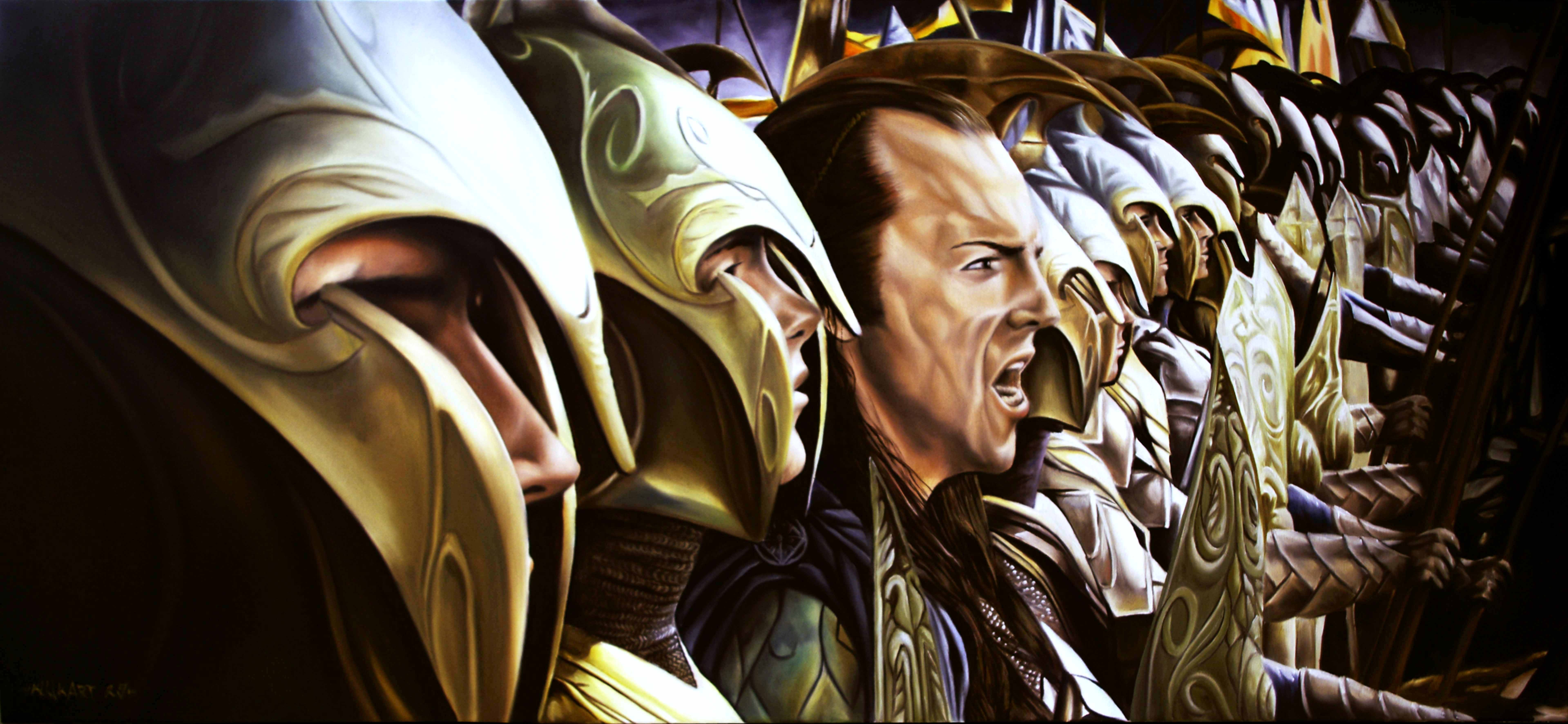 Elrond, Herr der Ringe, Elben, Kunstwerk, Schreibtisch, 7680x3550 4K Desktop