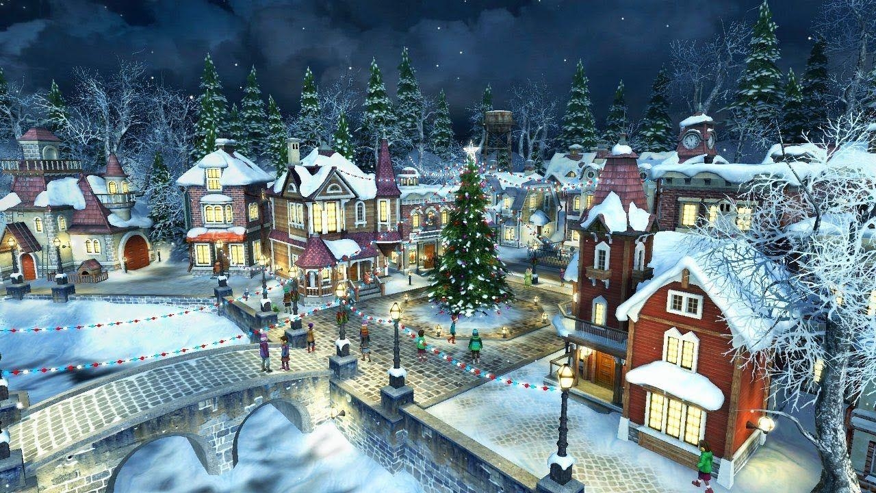 Schneedorf, 3D-Bildschirmschoner, Live Hintergrund, HD, Winter, 1280x720 HD Desktop