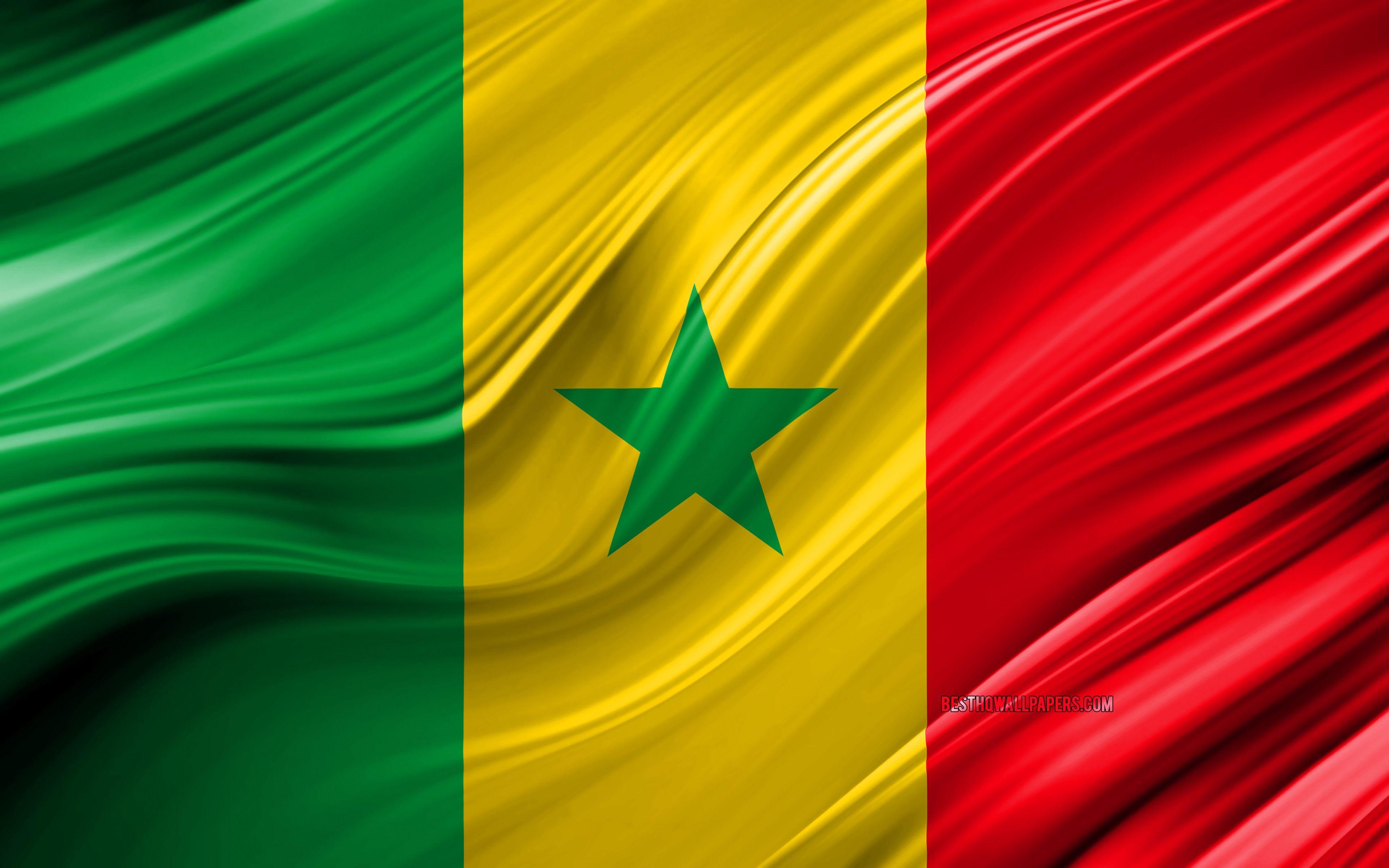 Senegal, Flagge, 4K, Afrika, 3D, 3840x2400 4K Desktop