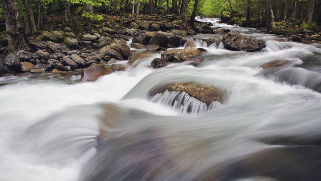 Great Smoky Mountains, Frühling, Tennessee, Wasserfälle, Nationalpark Landschaft, 1250x700 HD Desktop