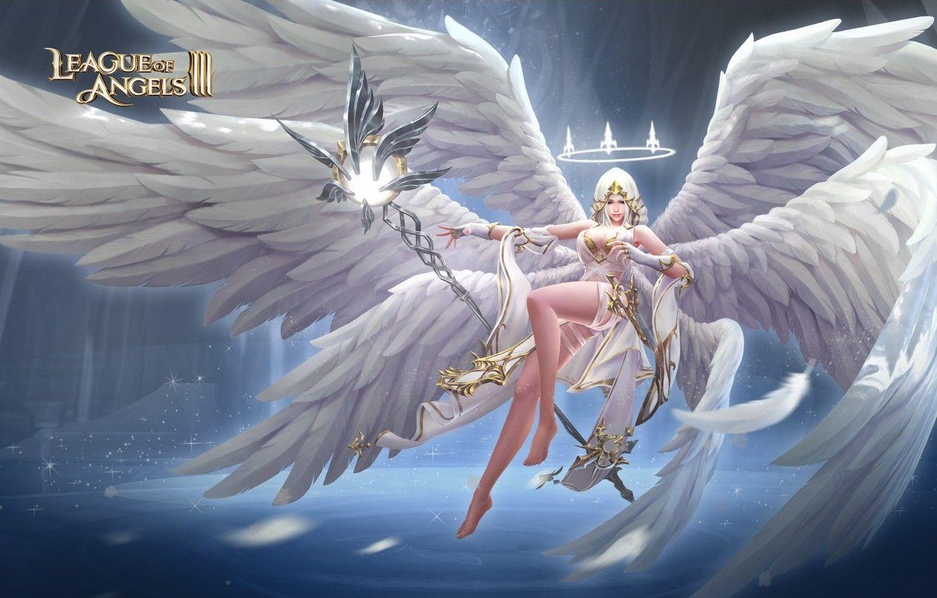 League of Angels, Mädchen, Engel, Desktopbild, Fantasy, 1340x850 HD Desktop