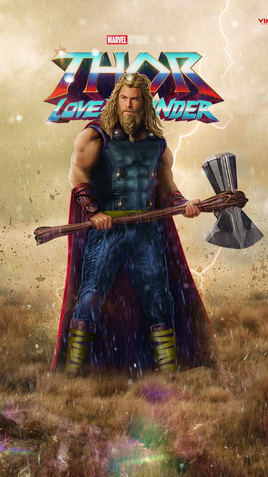 Thor Love Thunder, Kunst, iPhone, Hintergrund, Marvel, 900x1600 HD Handy