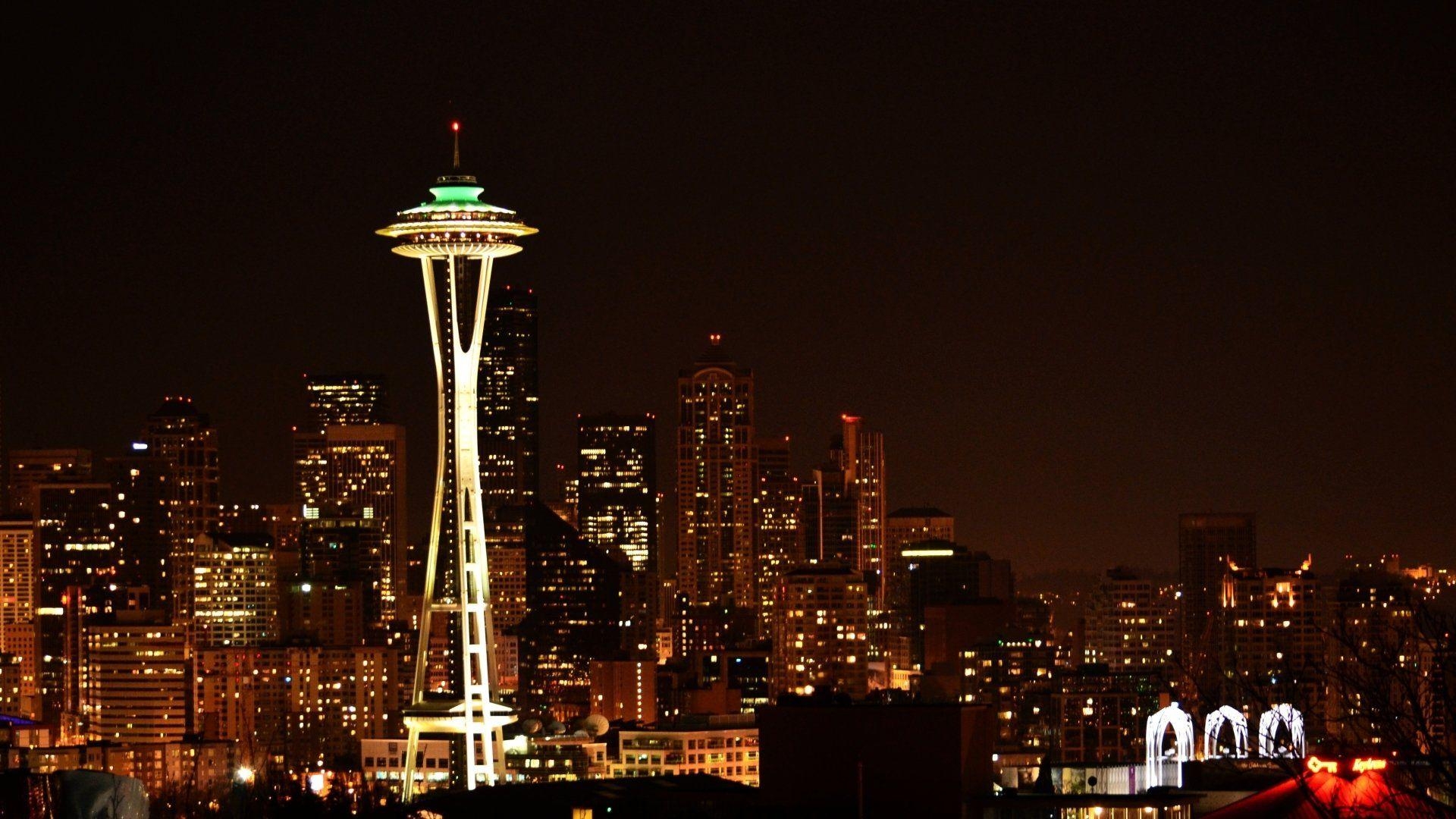 Space Needle, HD, Hintergrund, Seattle, Turm, 1920x1080 Full HD Desktop