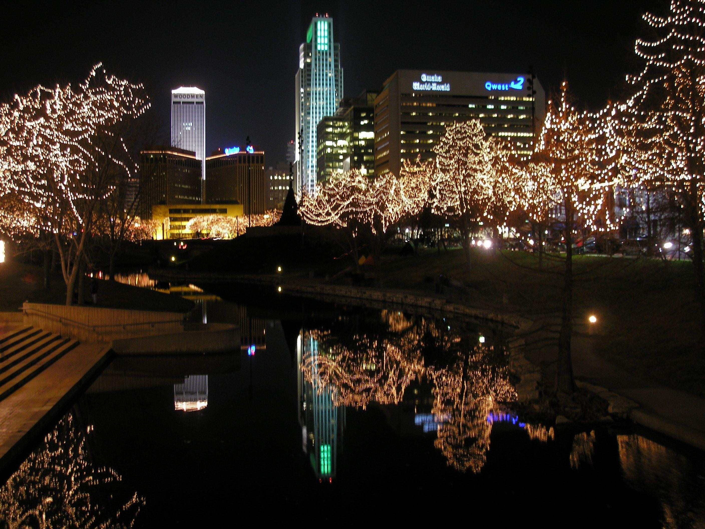 Omaha, Weihnachten, Lichter, Winter, Stadtfest, 2820x2120 HD Desktop