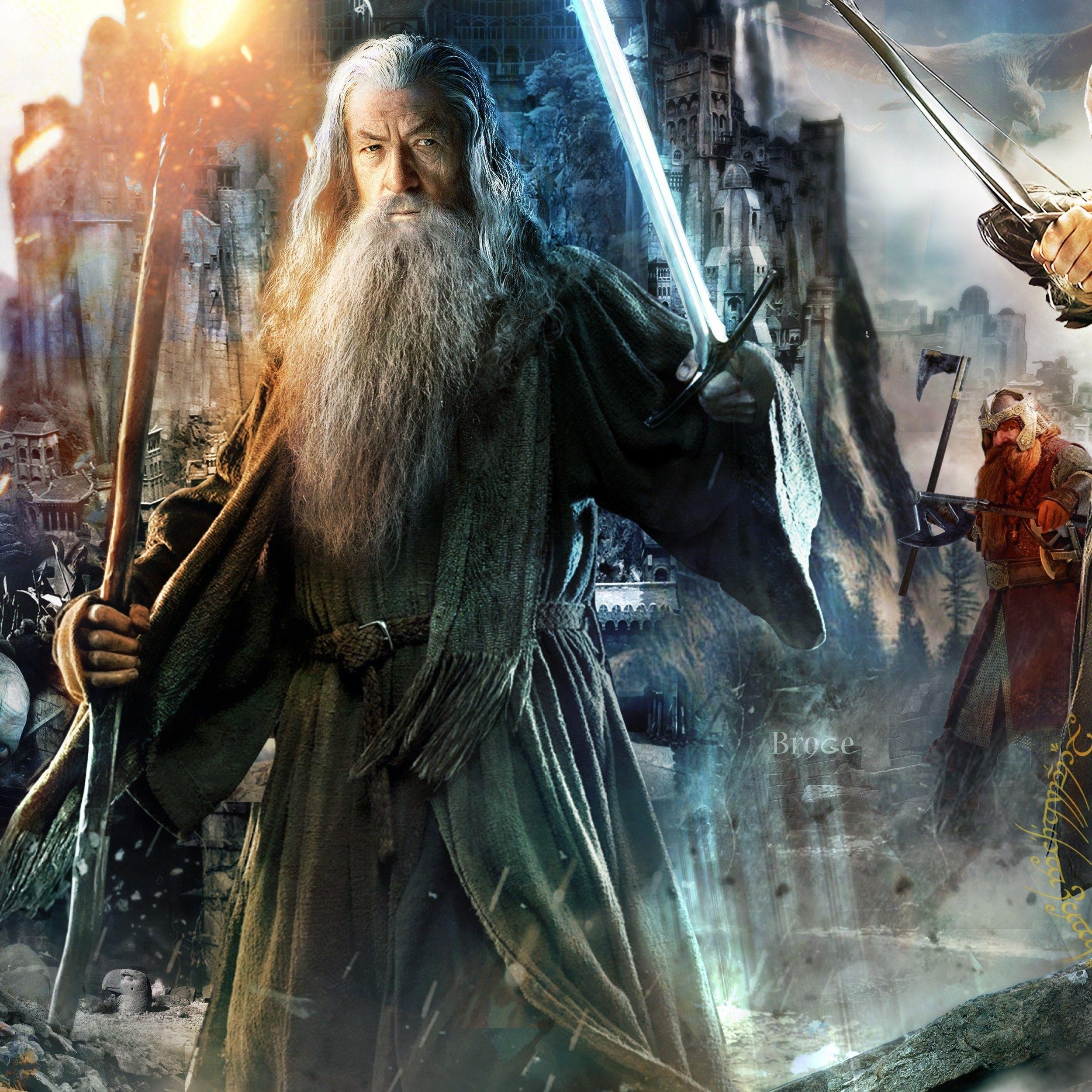 Gandalf, Frodo, Legolas, Herr der Ringe, Fantasy, 2500x2500 HD Handy