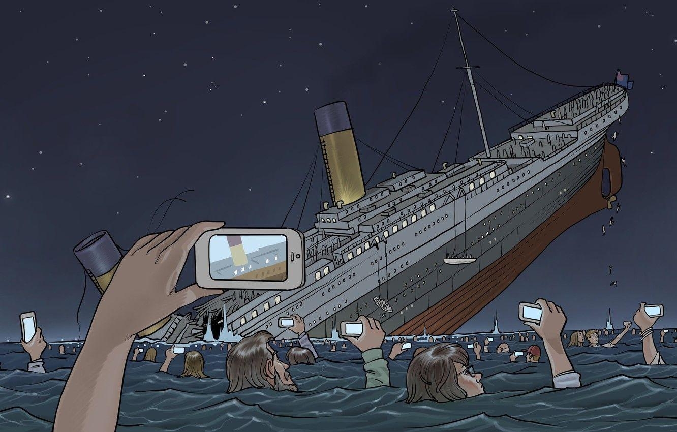 Titanic Film, Ozean, Crash, Menschen, Figur, 1340x850 HD Desktop