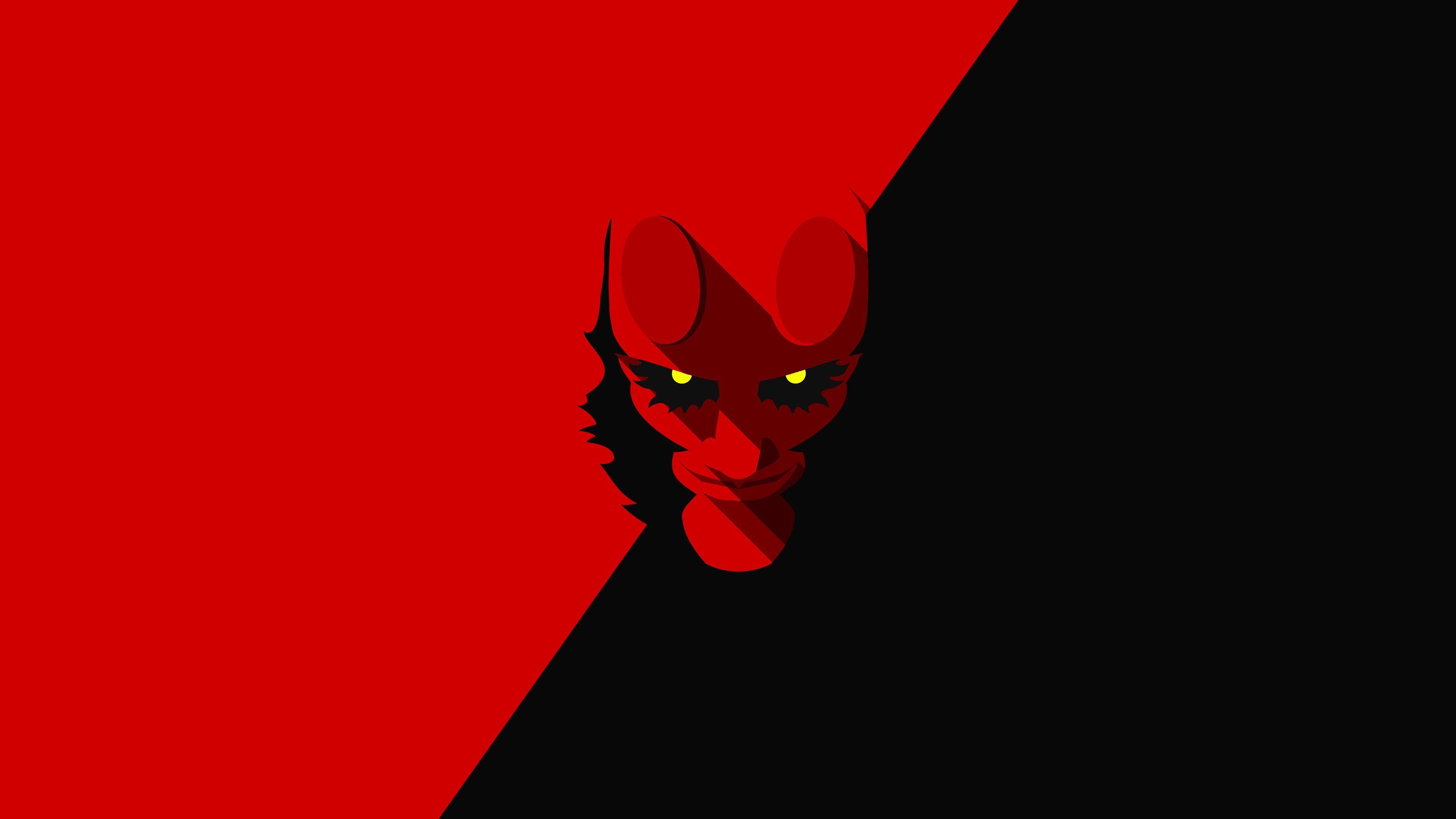 Hellboy, Minimalismus, 4K, HD, Superhelden, 3840x2160 4K Desktop