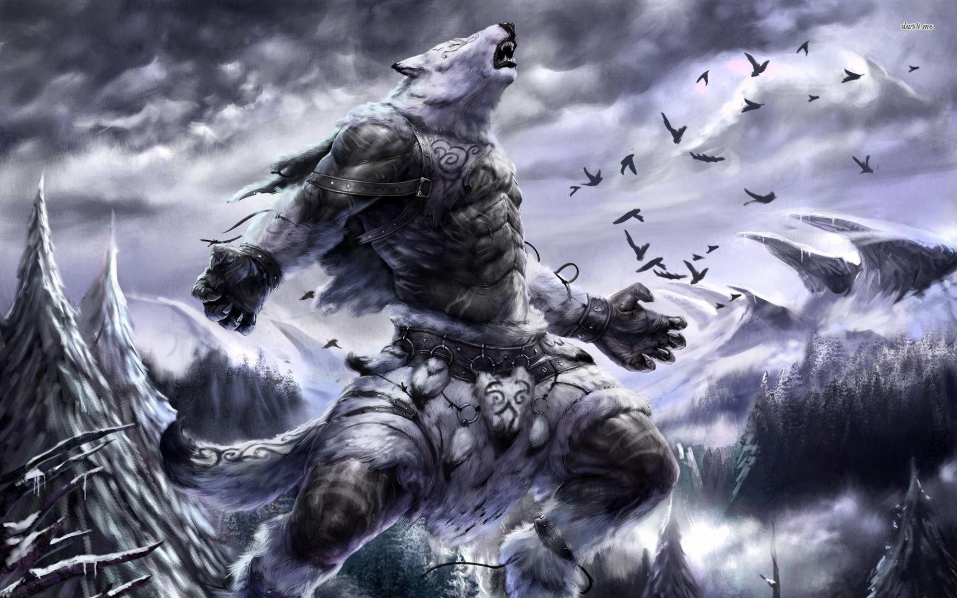 Werwolf, 4 Rassen, Hintergrund, Fantastisch, Kreaturen, 1920x1200 HD Desktop