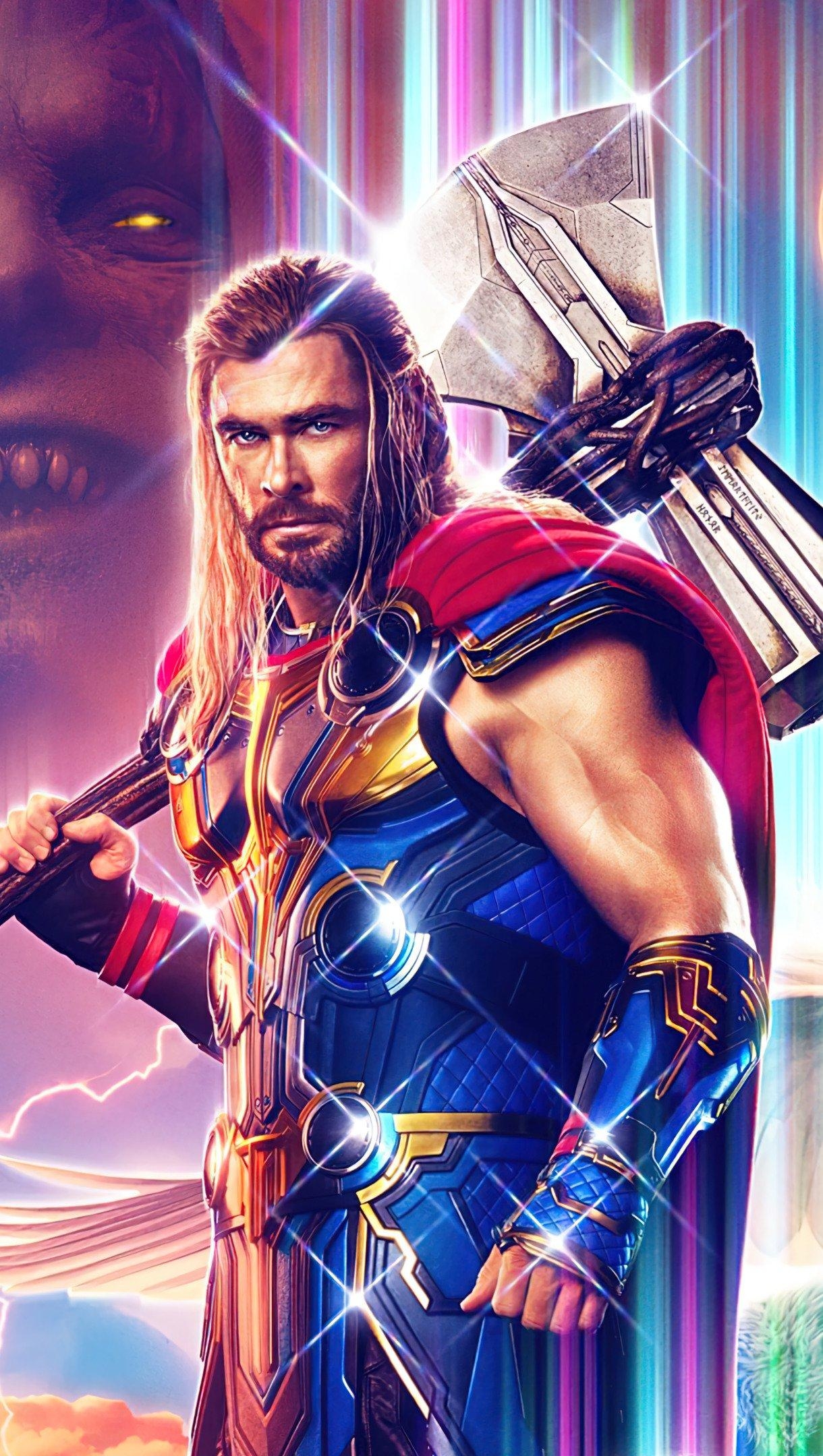 Thor Love and Thunder, Charakter, Poster, 4K, Film, 1220x2160 HD Handy