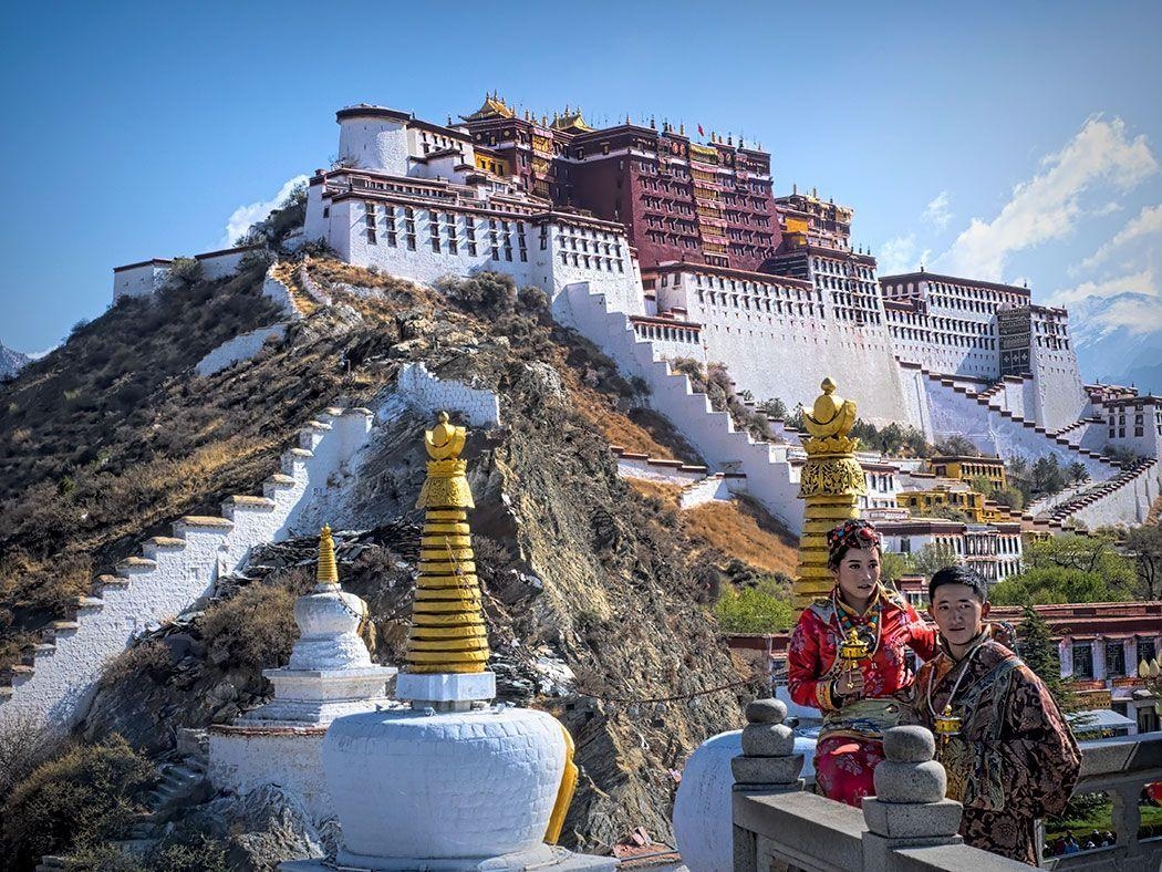 Potala-Palast, Klettern, Kulturreise, Lhasa, Tibet, 1050x790 HD Desktop