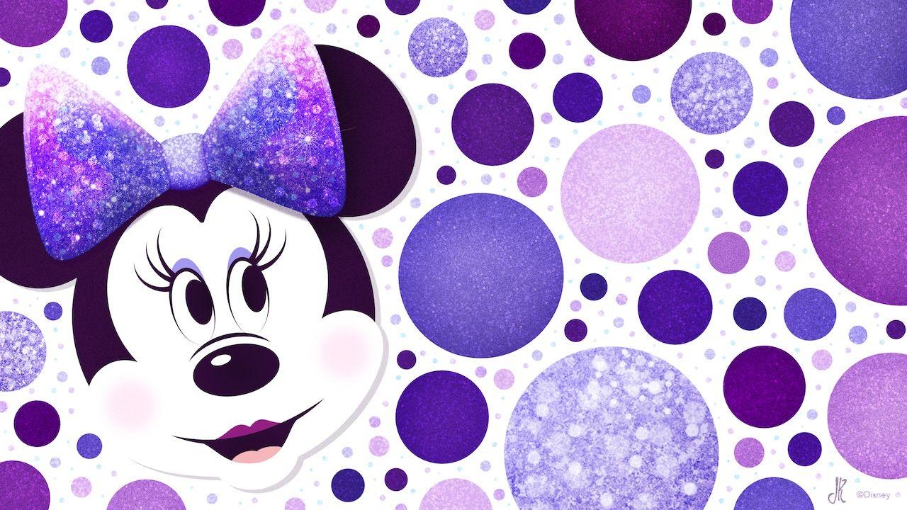 Minnie Maus, Lila Punkte, Polka Dot, Cartoon, Kreativ, 1280x720 HD Desktop