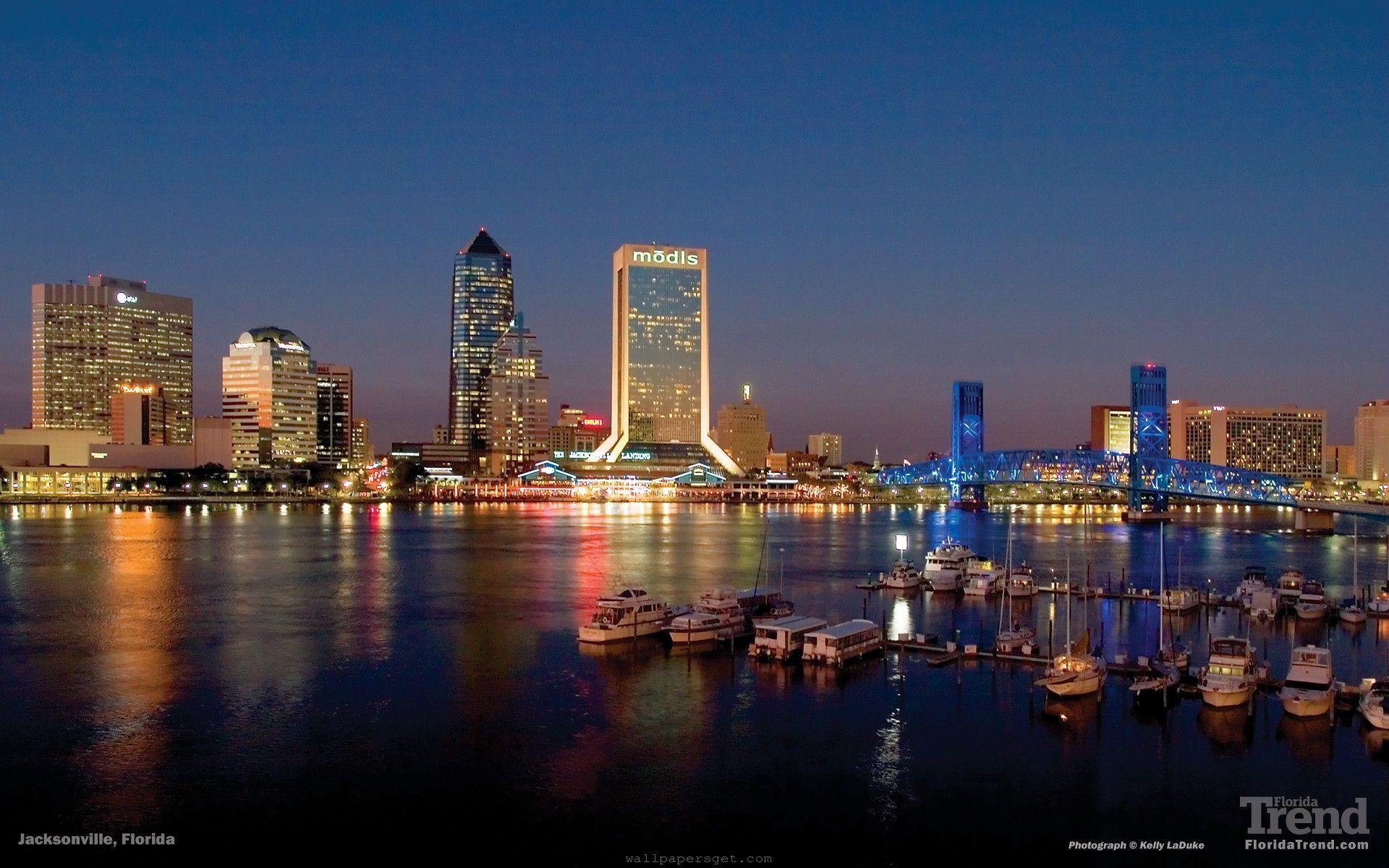 Jacksonville, USA, Brücke, Nacht, Fluss, 1920x1200 HD Desktop