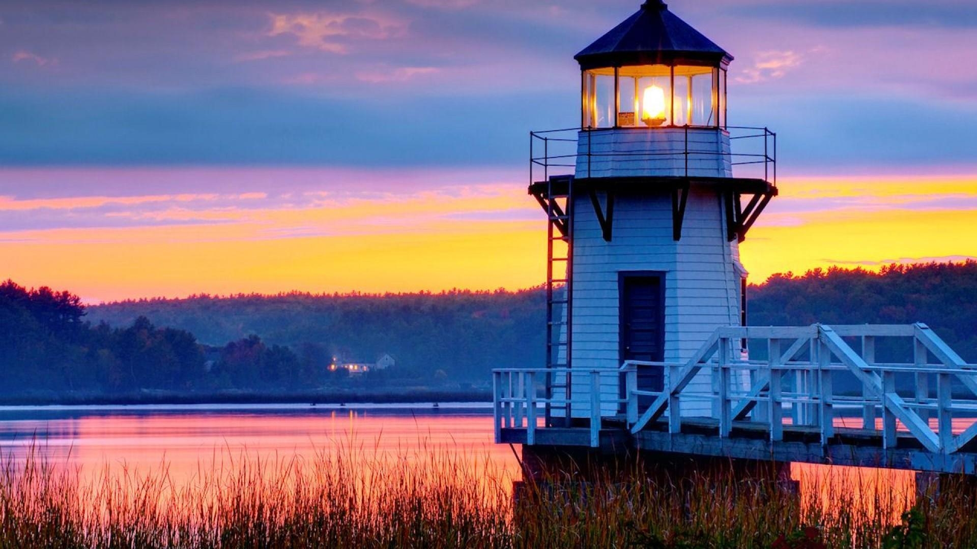 Doubling Point, Leuchtturm, Maine, Natur, Küste, 1920x1080 Full HD Desktop