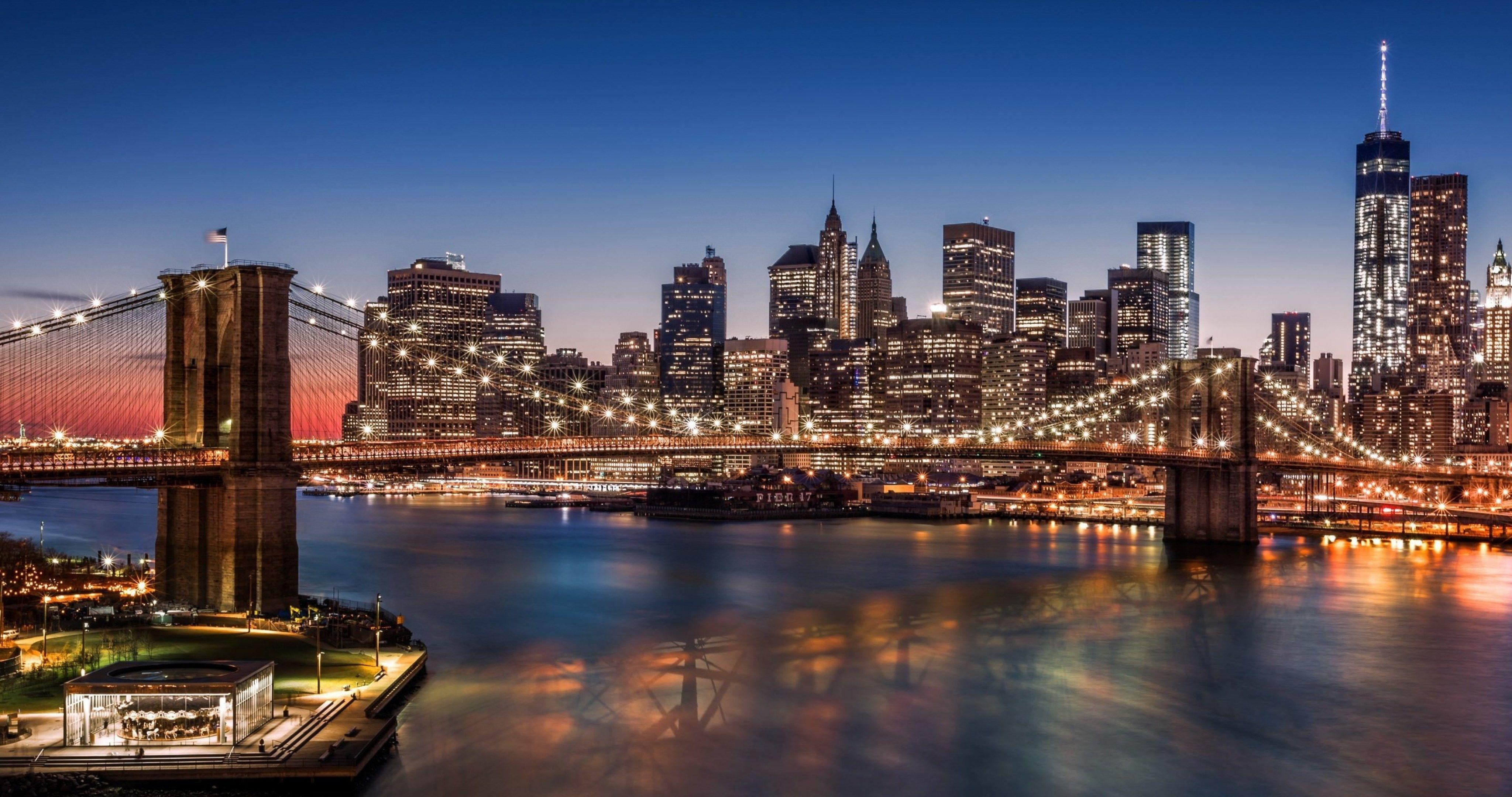 Brooklyn Bridge, Manhattan, New York, 4K Ultra HD, 4100x2160 4K Desktop