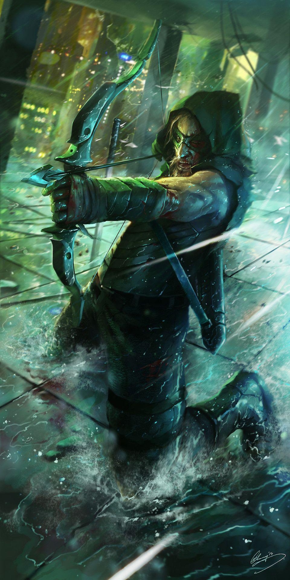 Green Arrow, Telefon, Hintergrund, Comics, Superheld, 960x1920 HD Handy