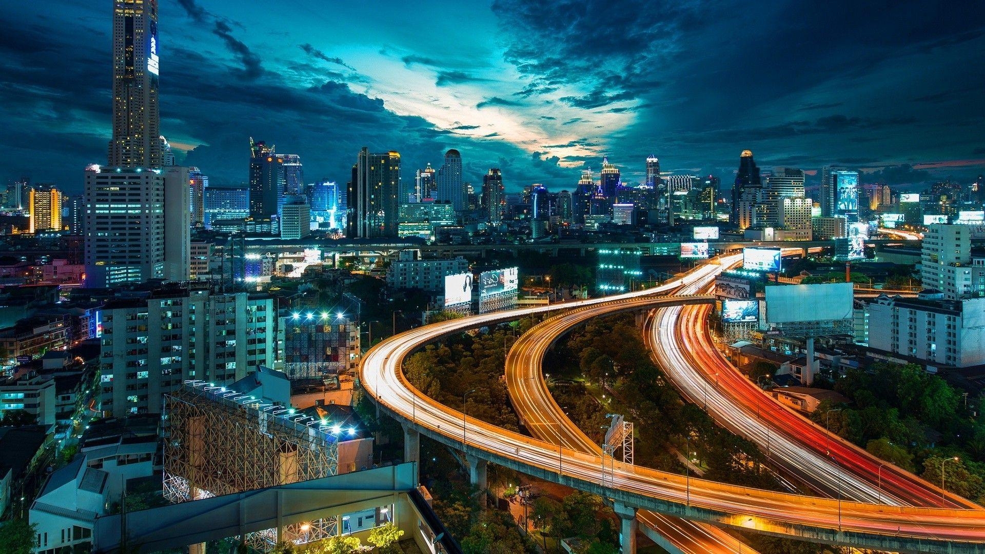 Thailand, Bangkok, Stadt, Straßenbild, Landschaft, 1920x1080 Full HD Desktop