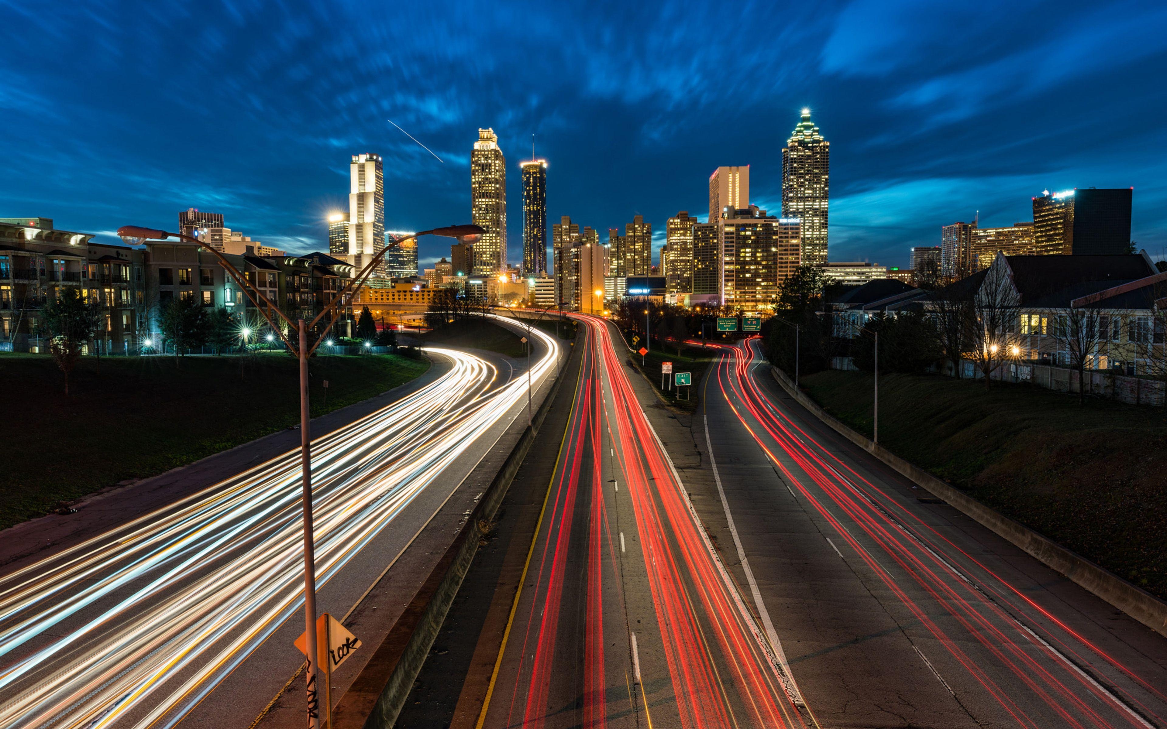 Atlanta Skyline, Georgia, USA, Jackson Street, 4K, 3840x2400 4K Desktop