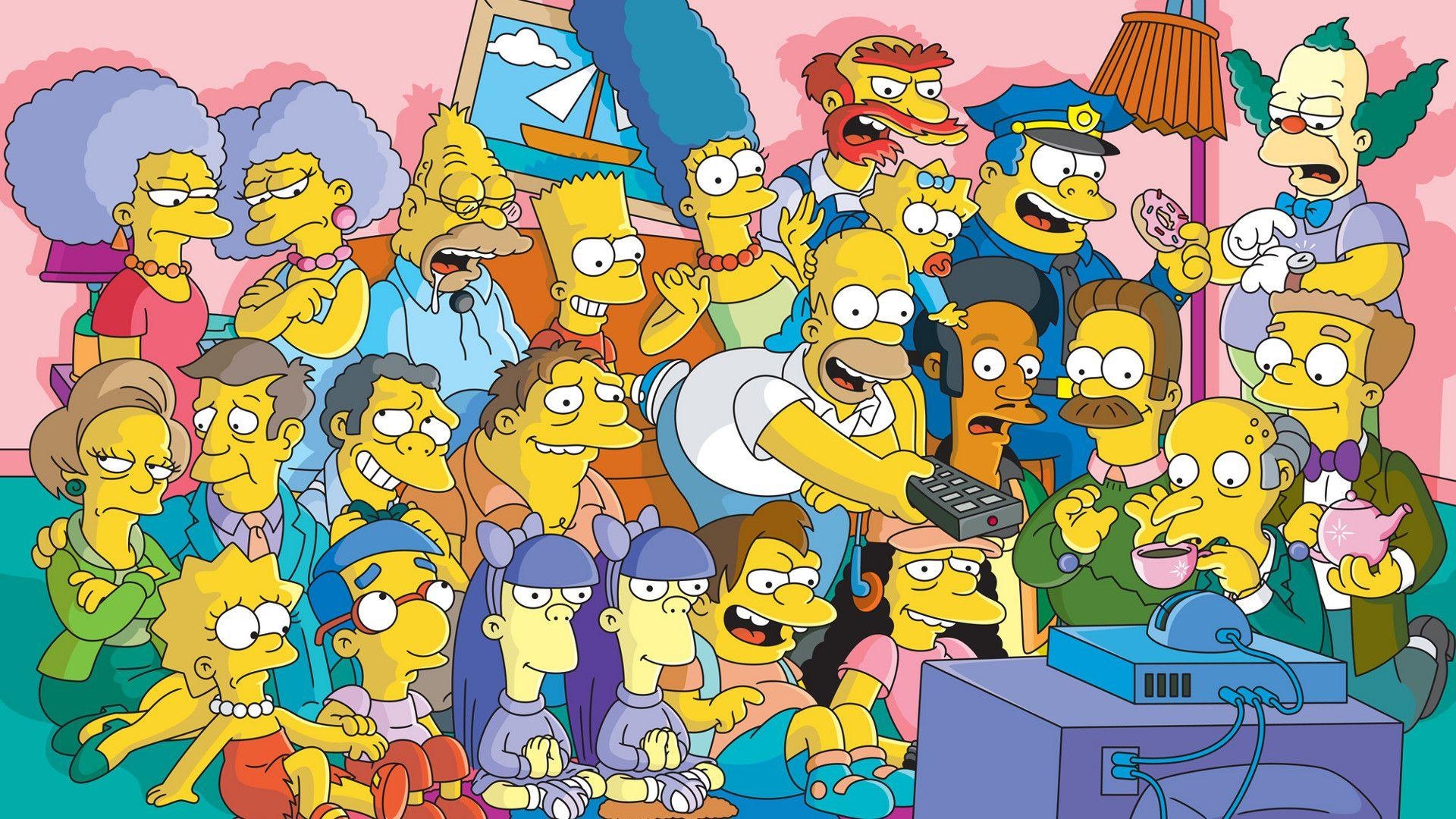 Die Simpsons, Cartoon, Gelb, Hintergrund, Lustig, 1920x1080 Full HD Desktop