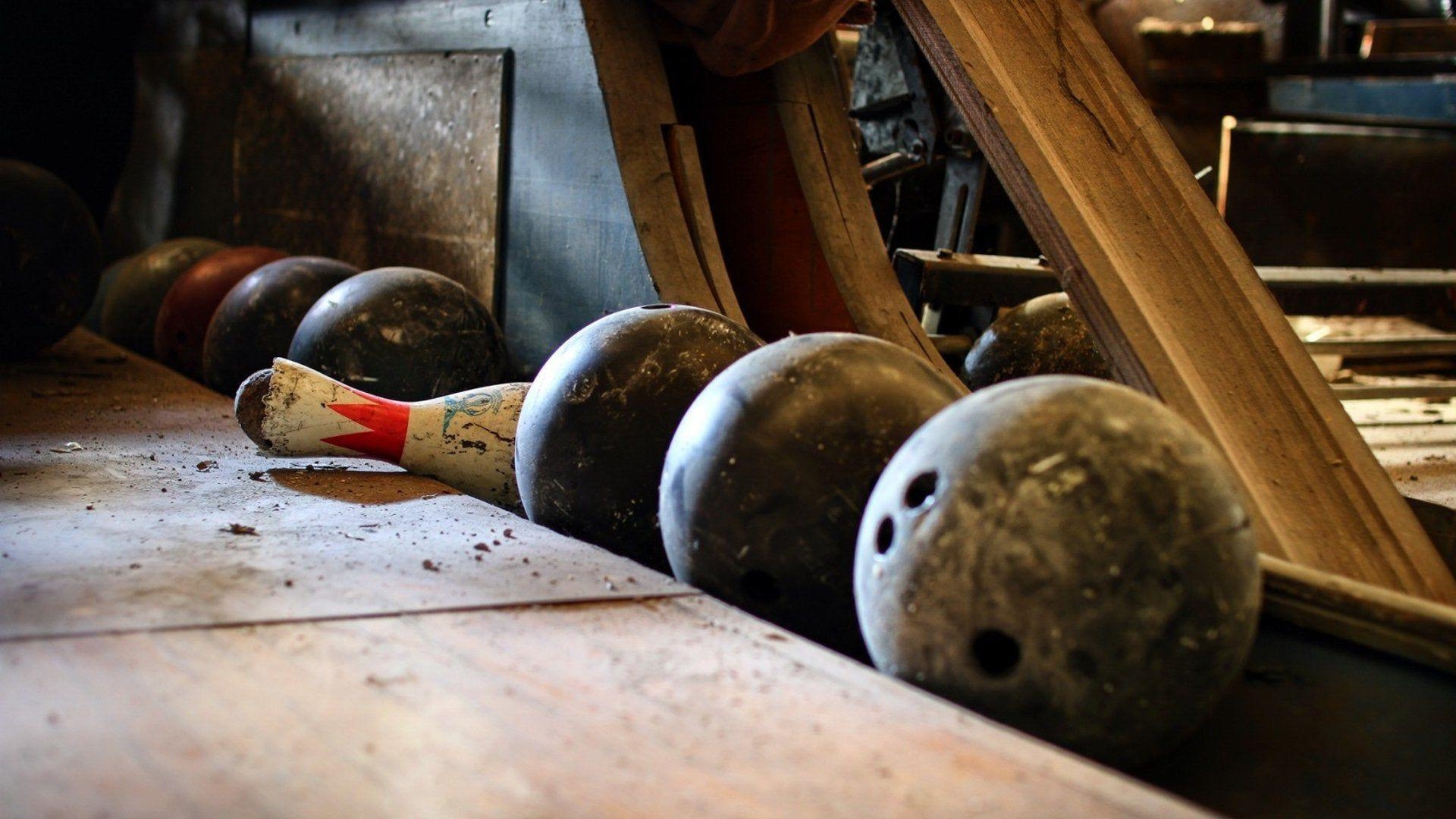 Verlassene, Kegelbahn, Bowling, Spielfeld, Vintage, 1920x1080 Full HD Desktop