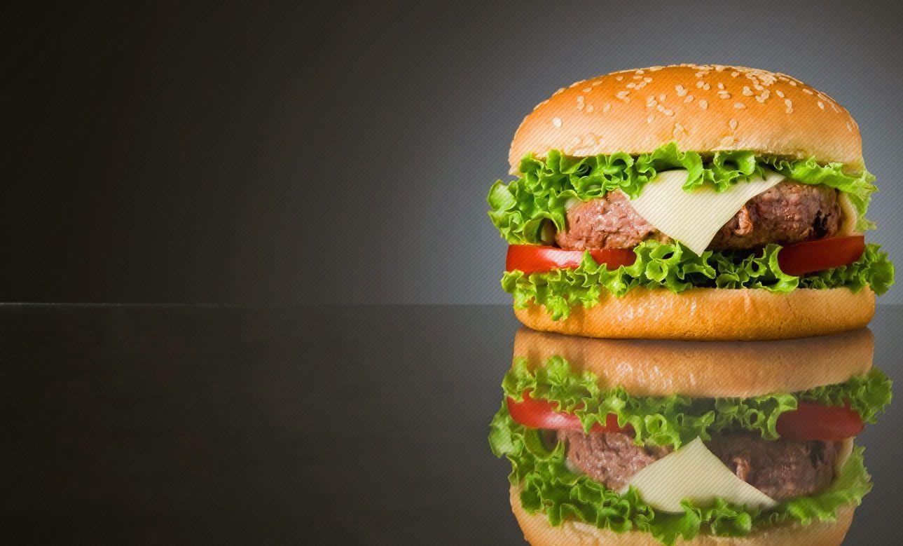 Hamburger, Fast Food, Brötchen, Leckere Speise, Hintergrund, 1290x780 HD Desktop