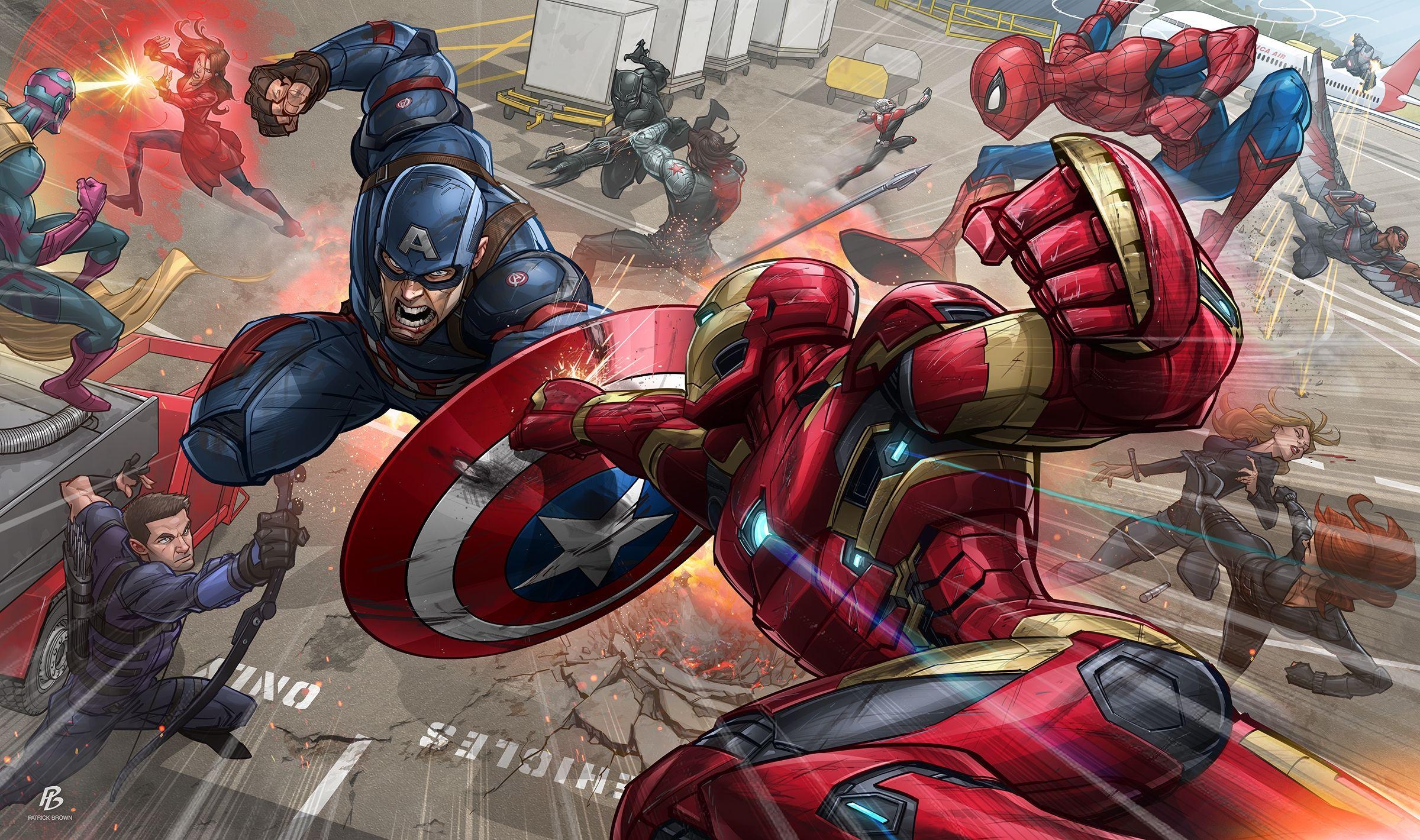 Civil War, Marvel Comics, HD Bild, Superhelden, Konflikt, 2400x1420 HD Desktop