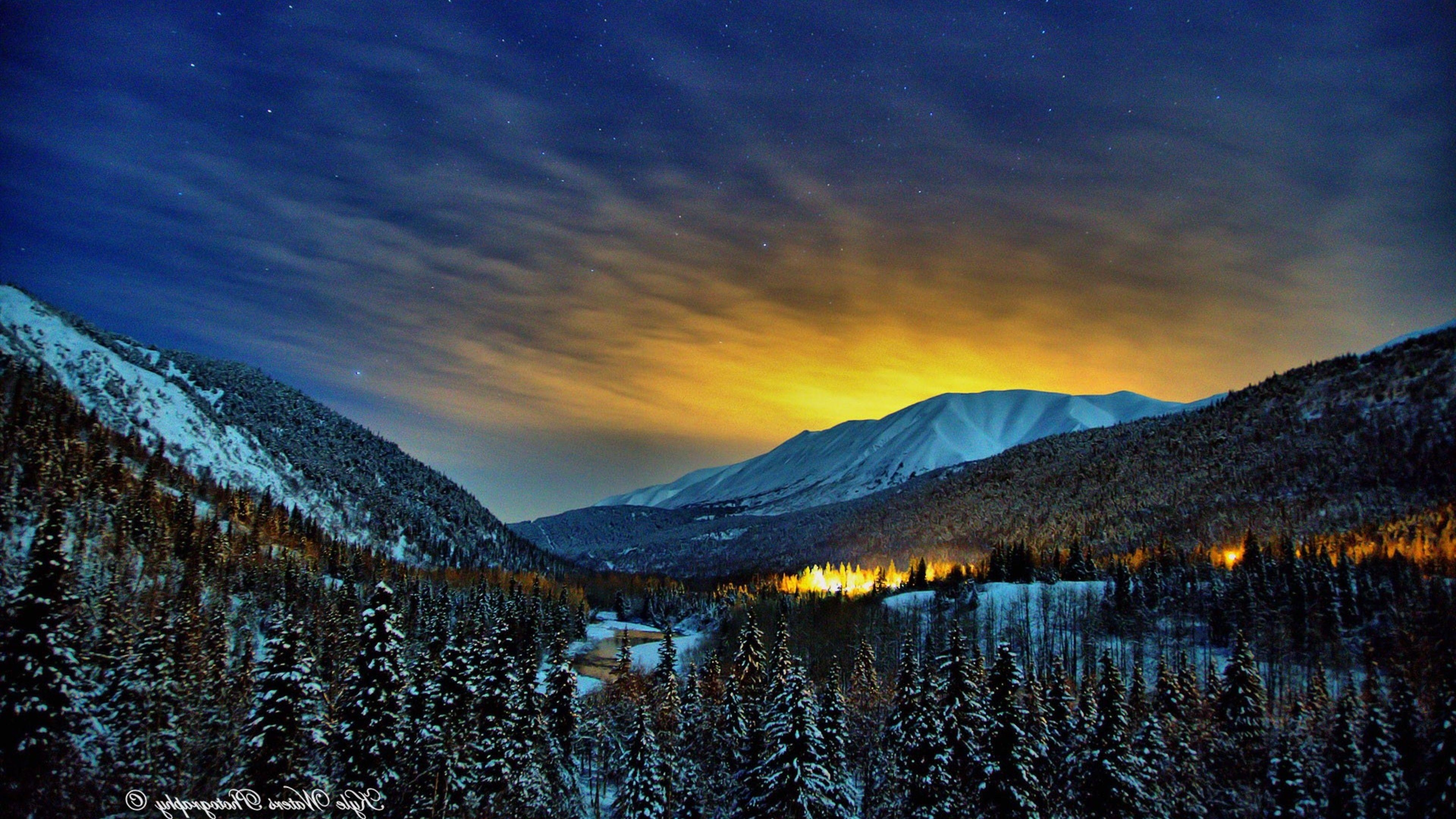 Alaska, Winter, Nächte, 4K, Natur, 3840x2160 4K Desktop