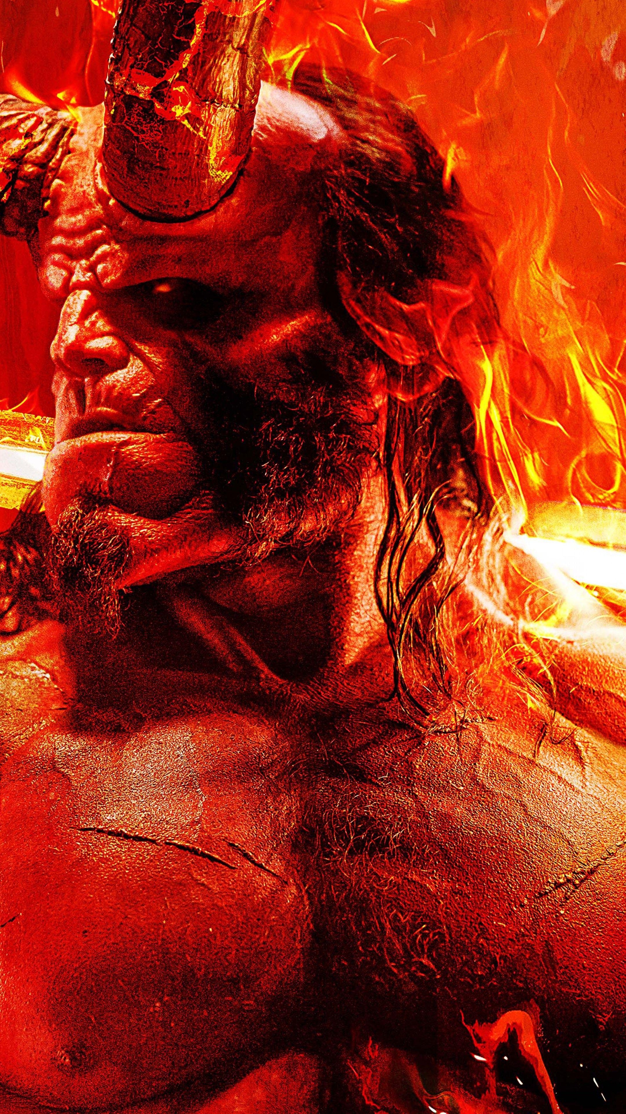 Hellboy, David Harbour, 5K Film, Poster, Comics, 2160x3840 4K Handy