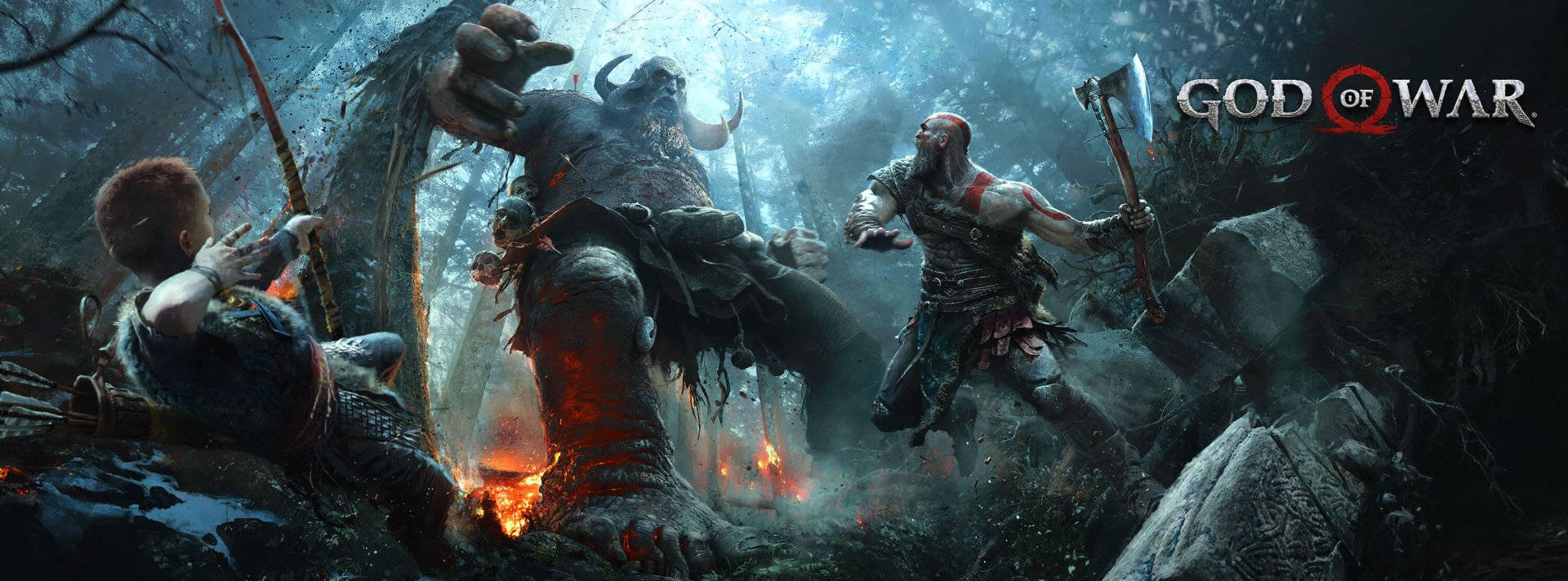 God of War, Ragnarök, Gaming, Wallpaper, episch, 1920x720 Dual Screen Desktop