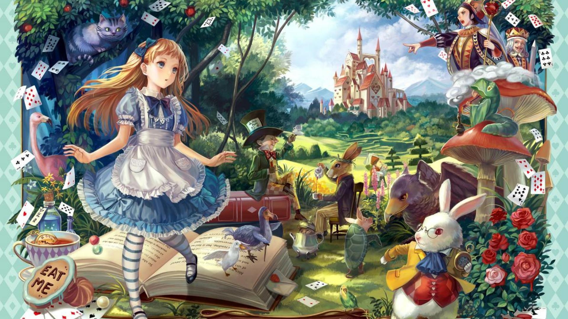 Alice im Wunderland, Fantasie, Disney, Abenteuer, Cartoon, 1920x1080 Full HD Desktop