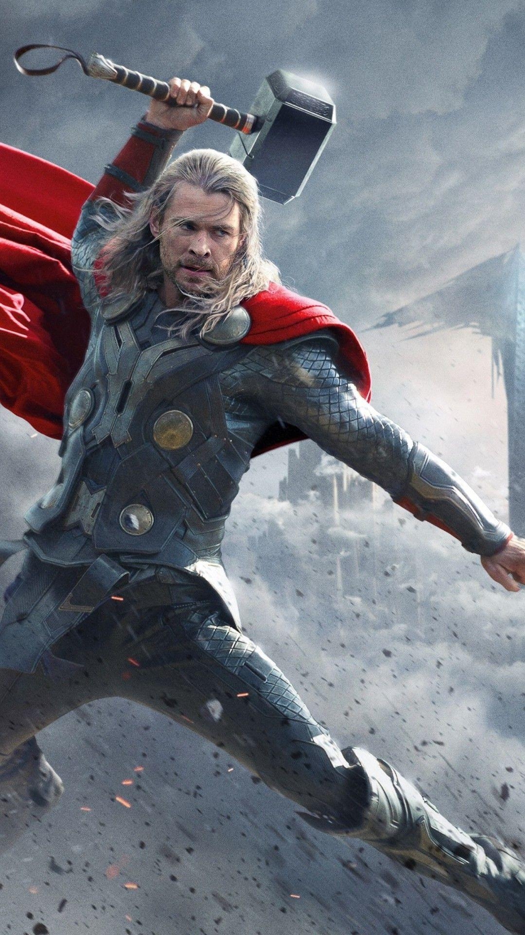 Thor, Marvel, Chris Hemsworth, iPhone, Hammer, 1080x1920 Full HD Handy