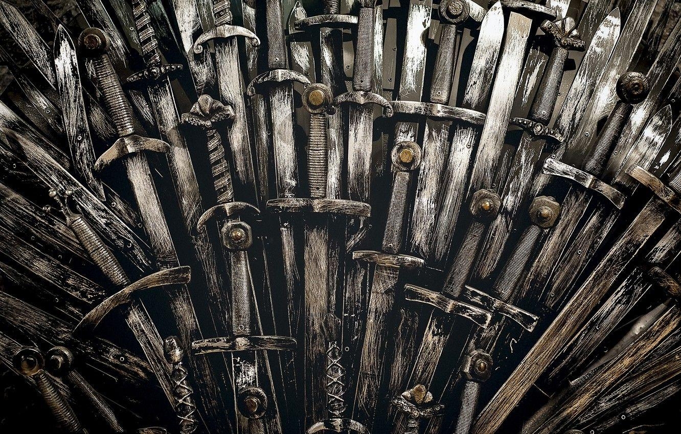 Iron Throne, Schwerter, Game of Thrones, TV-Serie, Hintergrund, 1340x850 HD Desktop