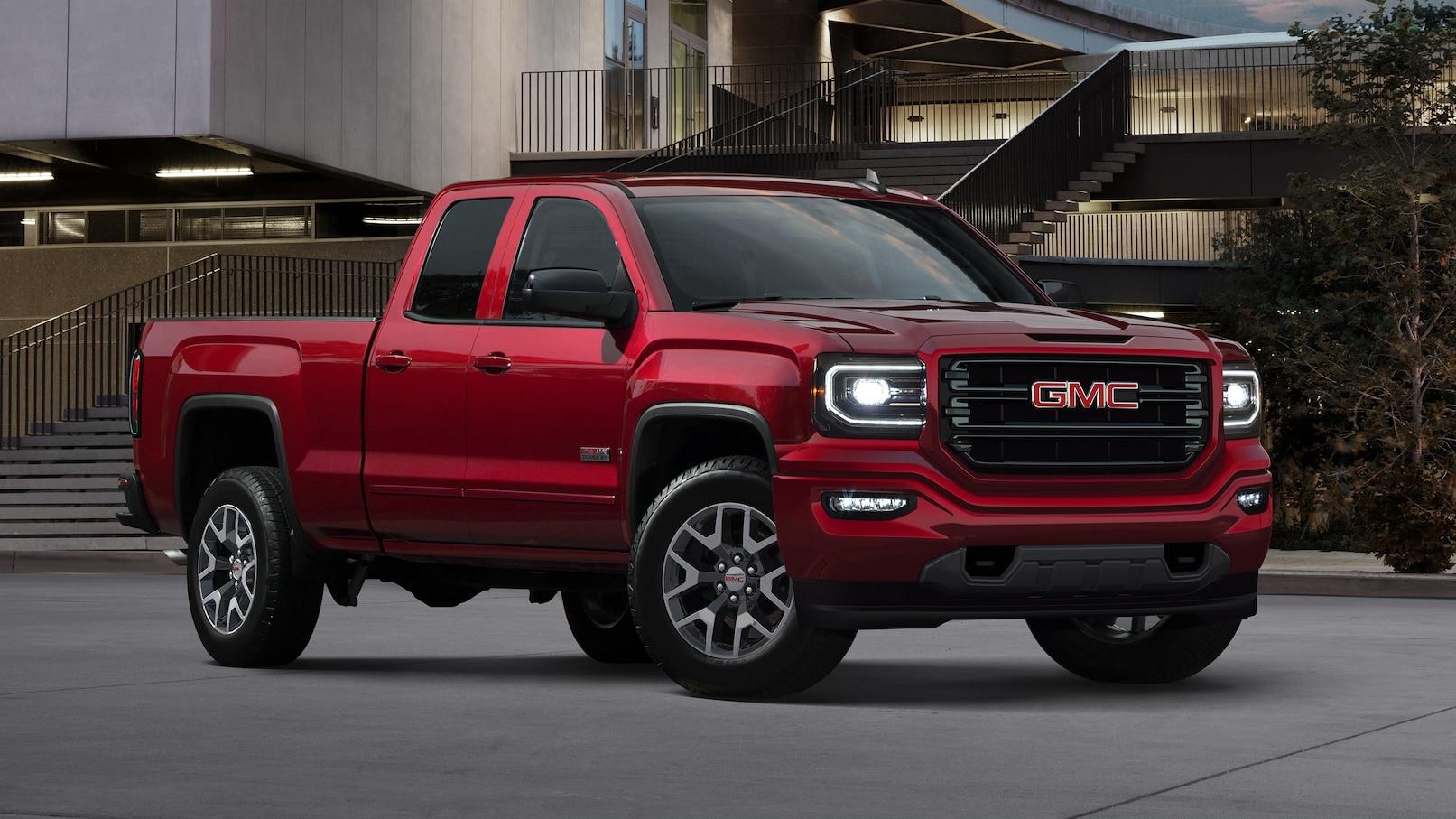 GMC Sierra 1500, Rot, Parken, Haus, 4K, 1620x910 HD Desktop