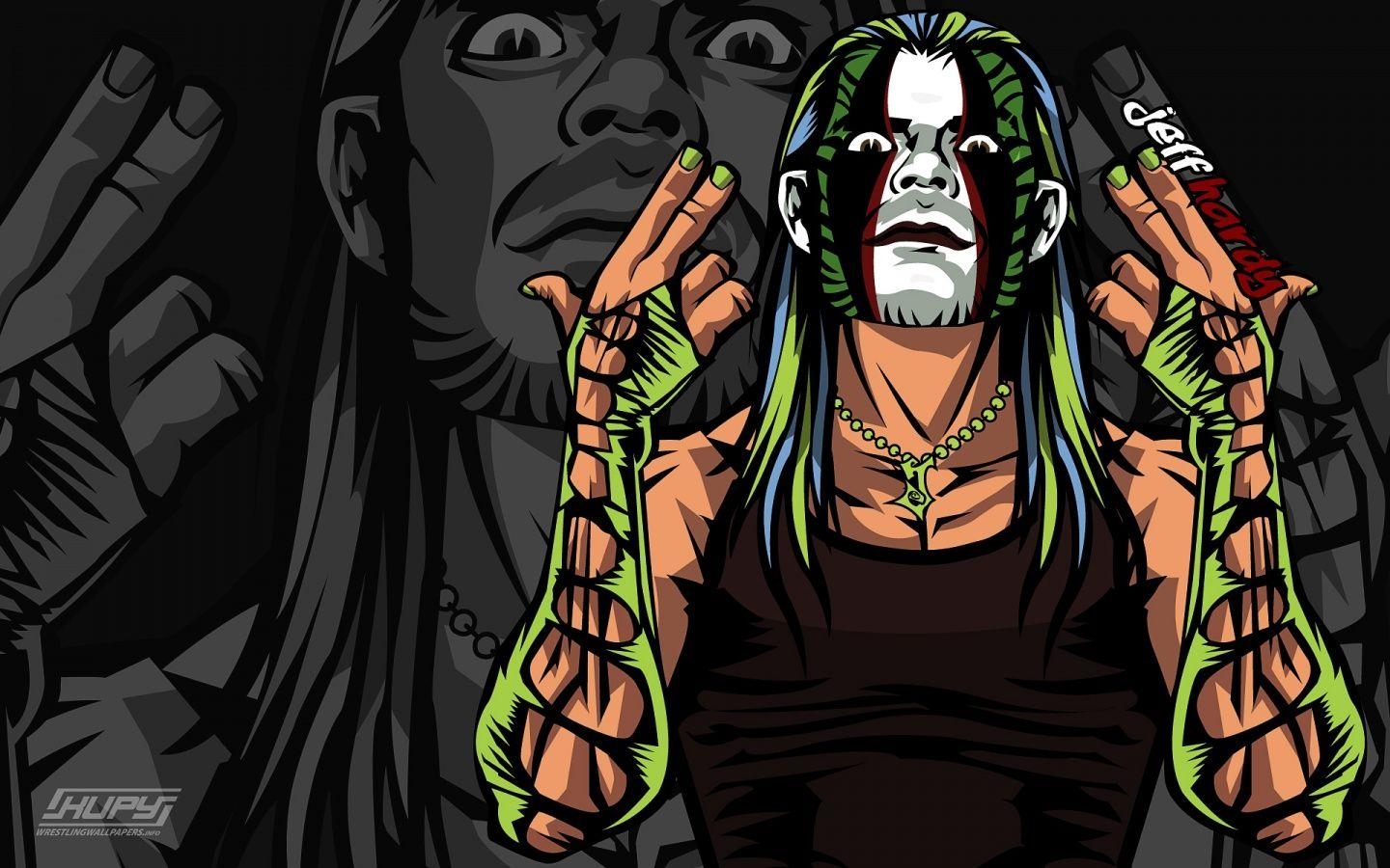 Jeff Hardy, Cartoon, WWE, Entertainment, Sport, 1440x900 HD Desktop