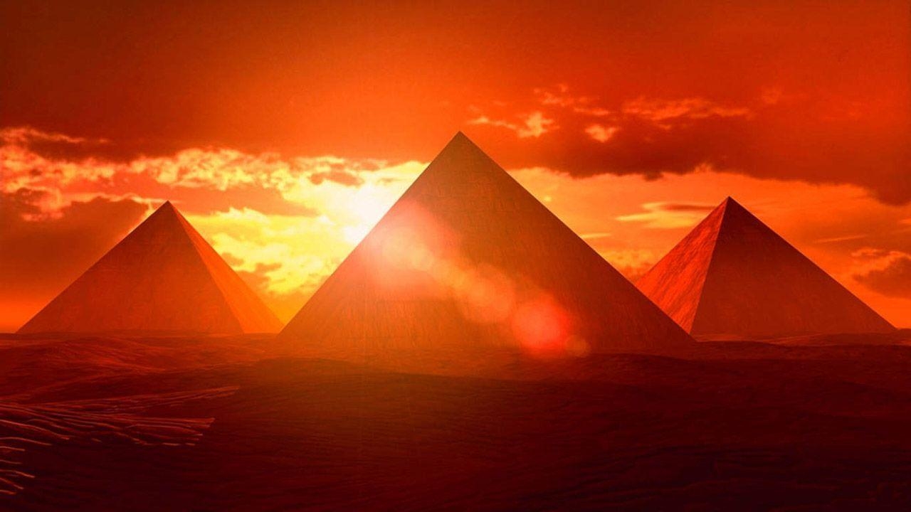 Sonnenuntergang, Pyramide, Gizeh, großartig, Ägypten, 1280x720 HD Desktop