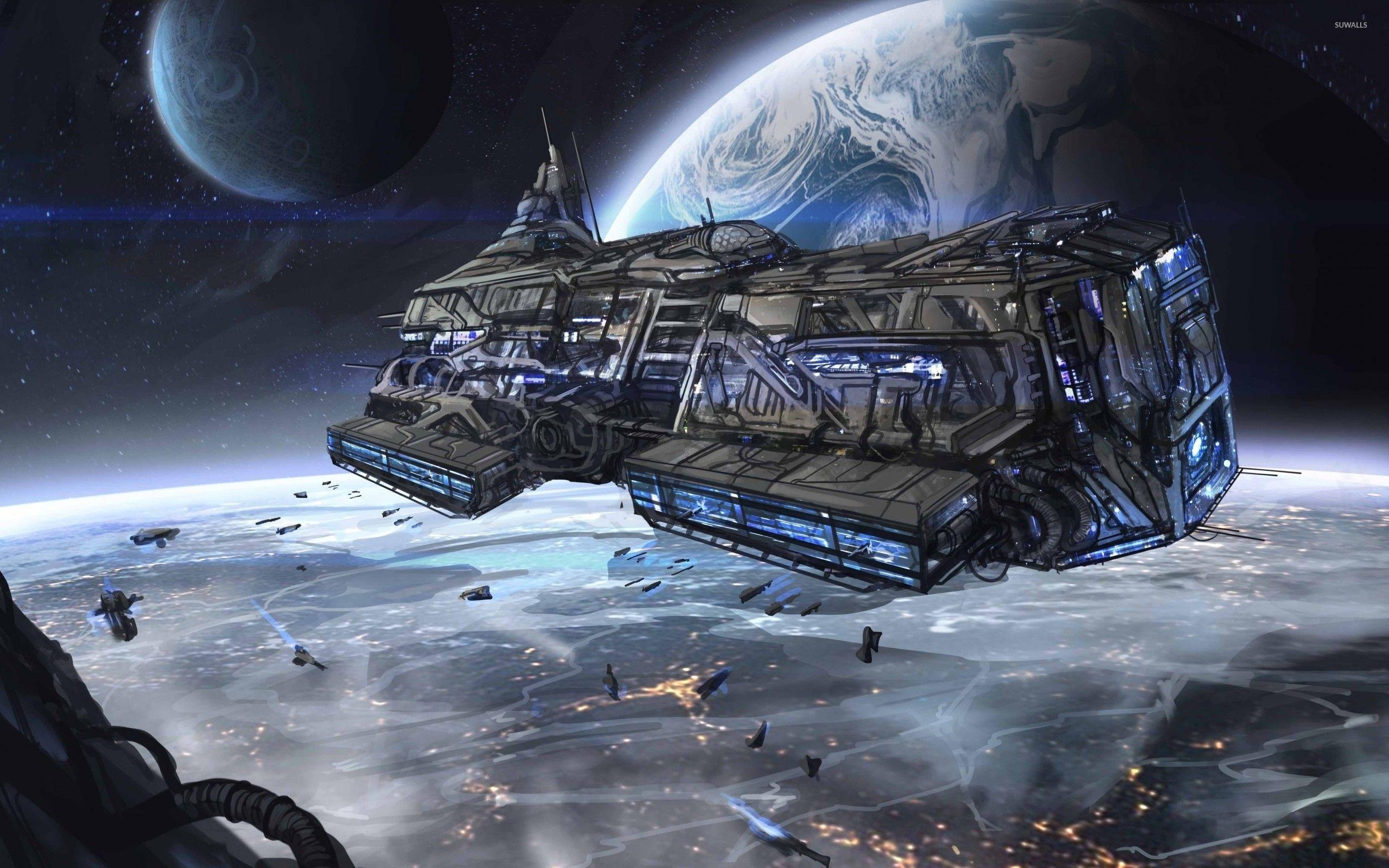 Raumschiff6, Kosmos, Sci-Fi, Raumfahrt, Vision, 2560x1600 HD Desktop