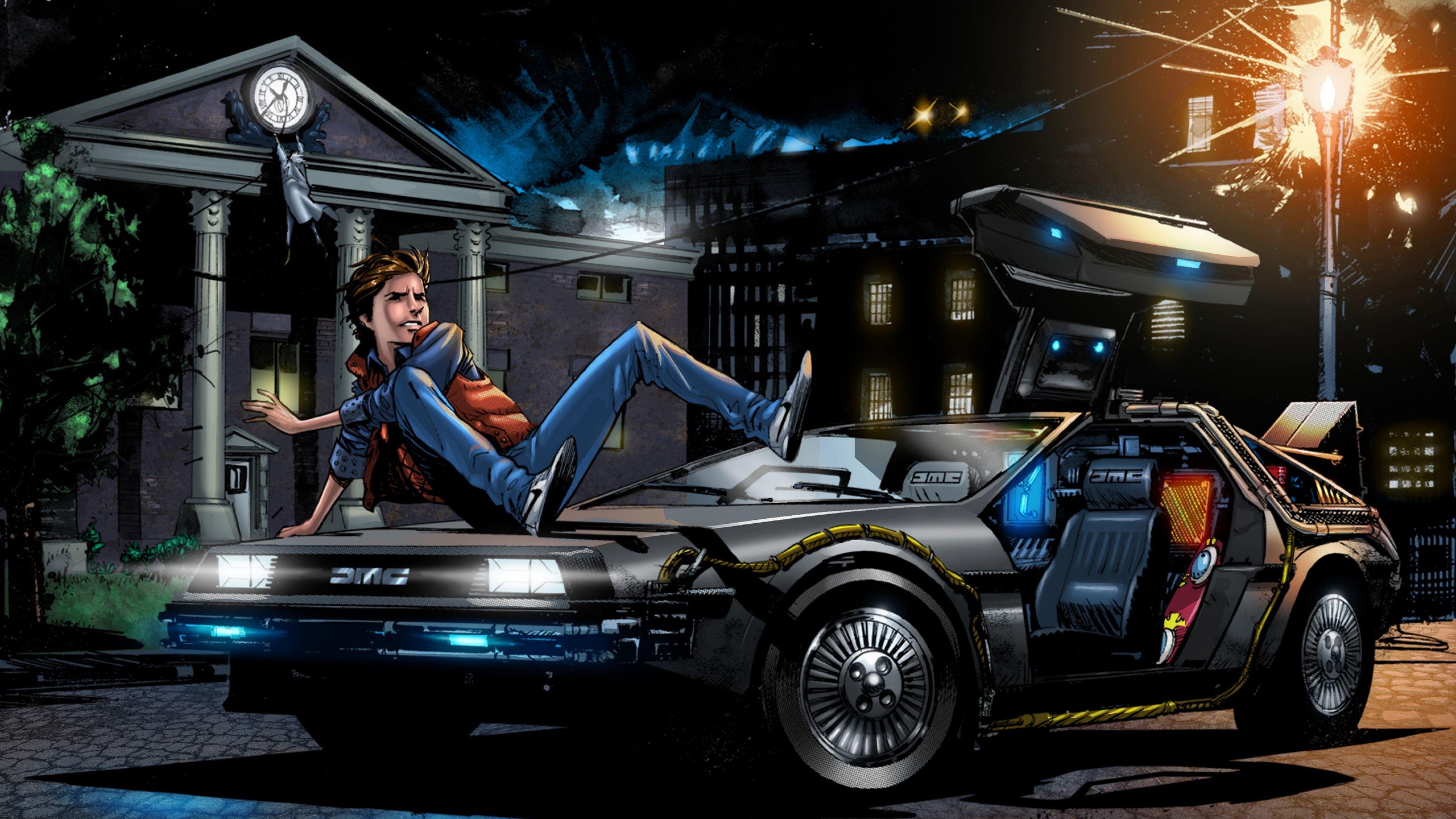 Filmklassiker, Zukunft, Mobil, DeLorean, Marty McFly, 3840x2160 4K Desktop