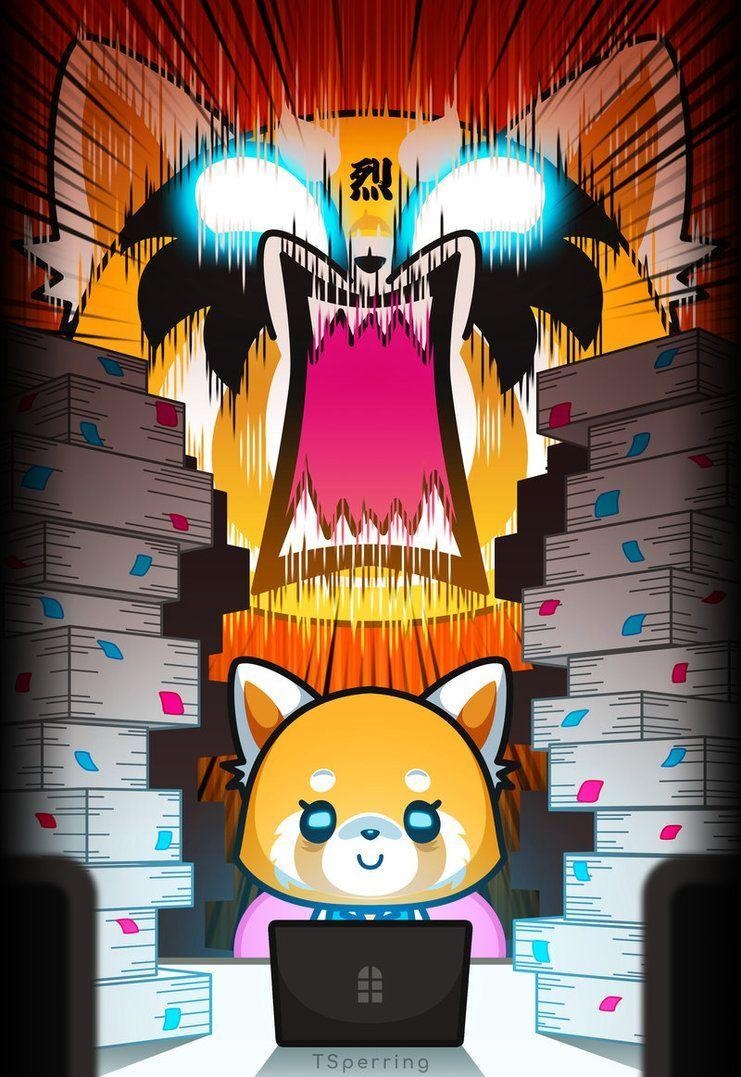 Aggretsuko, Kawaii, Anime Kunst, Sleepless Piro, Sanrio, 750x1080 HD Handy