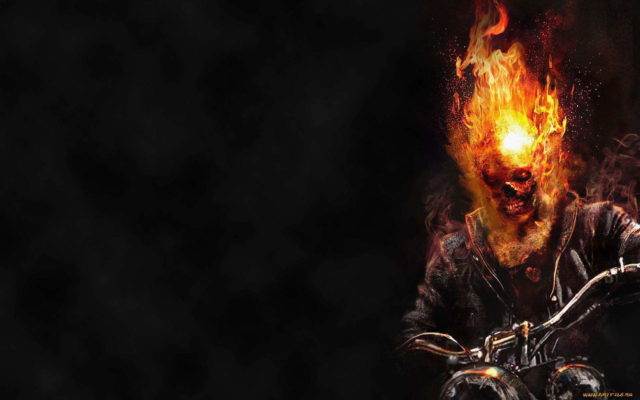 Ghost Rider, Superheld, Helm, Marvel, Motorrad, 2560x1600 HD Desktop