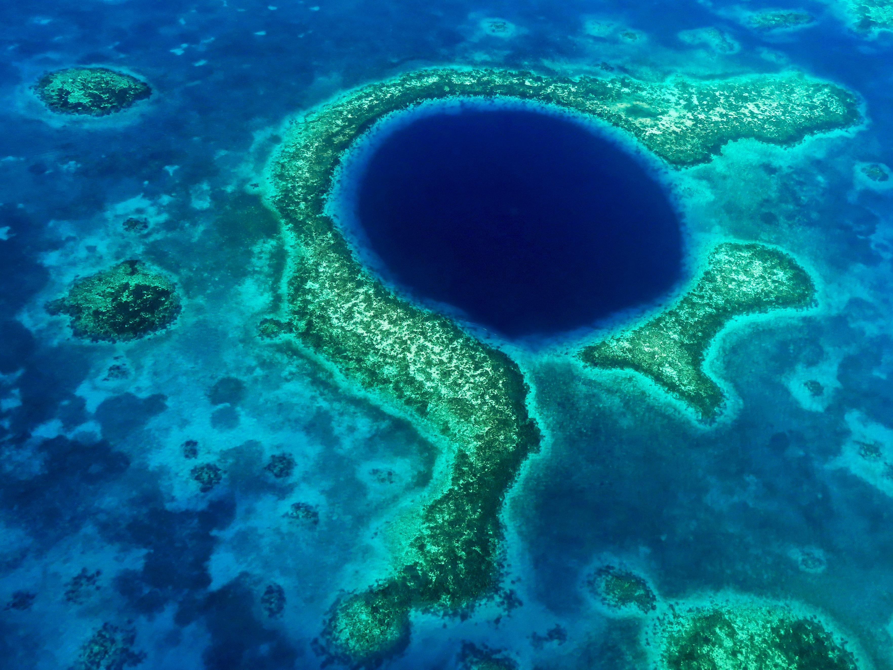 Great Blue Hole, Belize, Naturfotografie, Landschaft, 3530x2650 4K Desktop