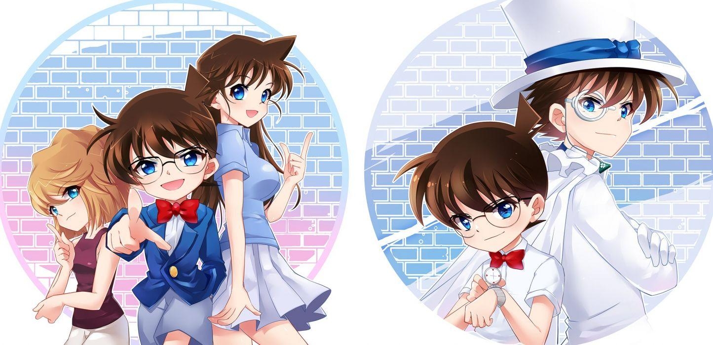 Meitantei Conan, Magic Kaito, Edogawa Conan, Haibara Ai, Kaitou Kid, 1450x700 Dual Screen Desktop