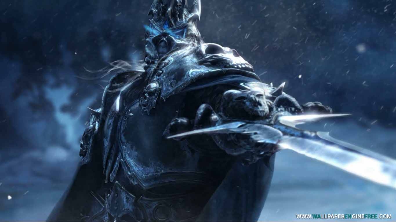 Lich König, Wallpaper Engine, herunterladen, Hintergrund, Fantasy, 1370x770 HD Desktop