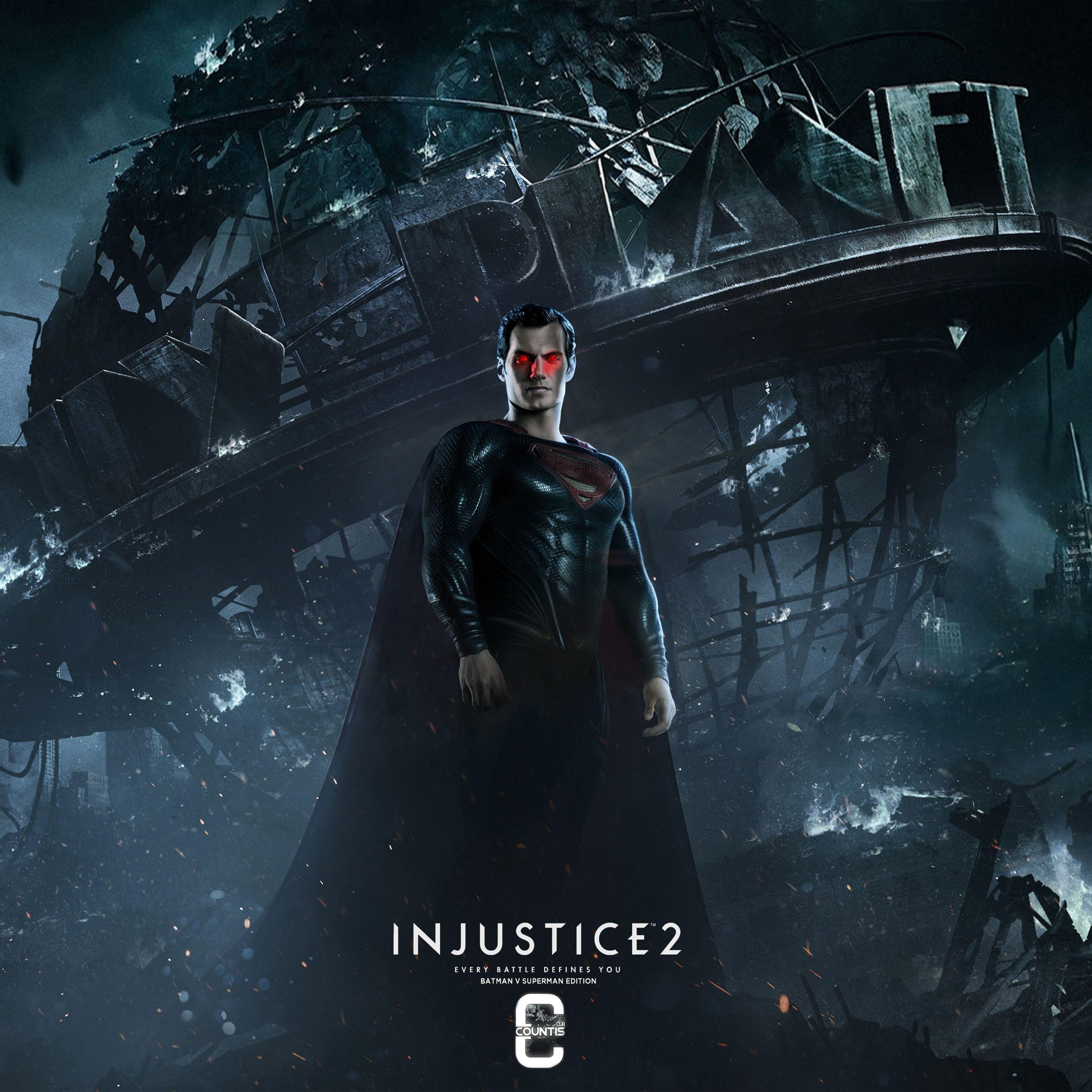 Injustice 2, Superman, Apple, iPhone, Galaxy, 3000x3000 4K Handy