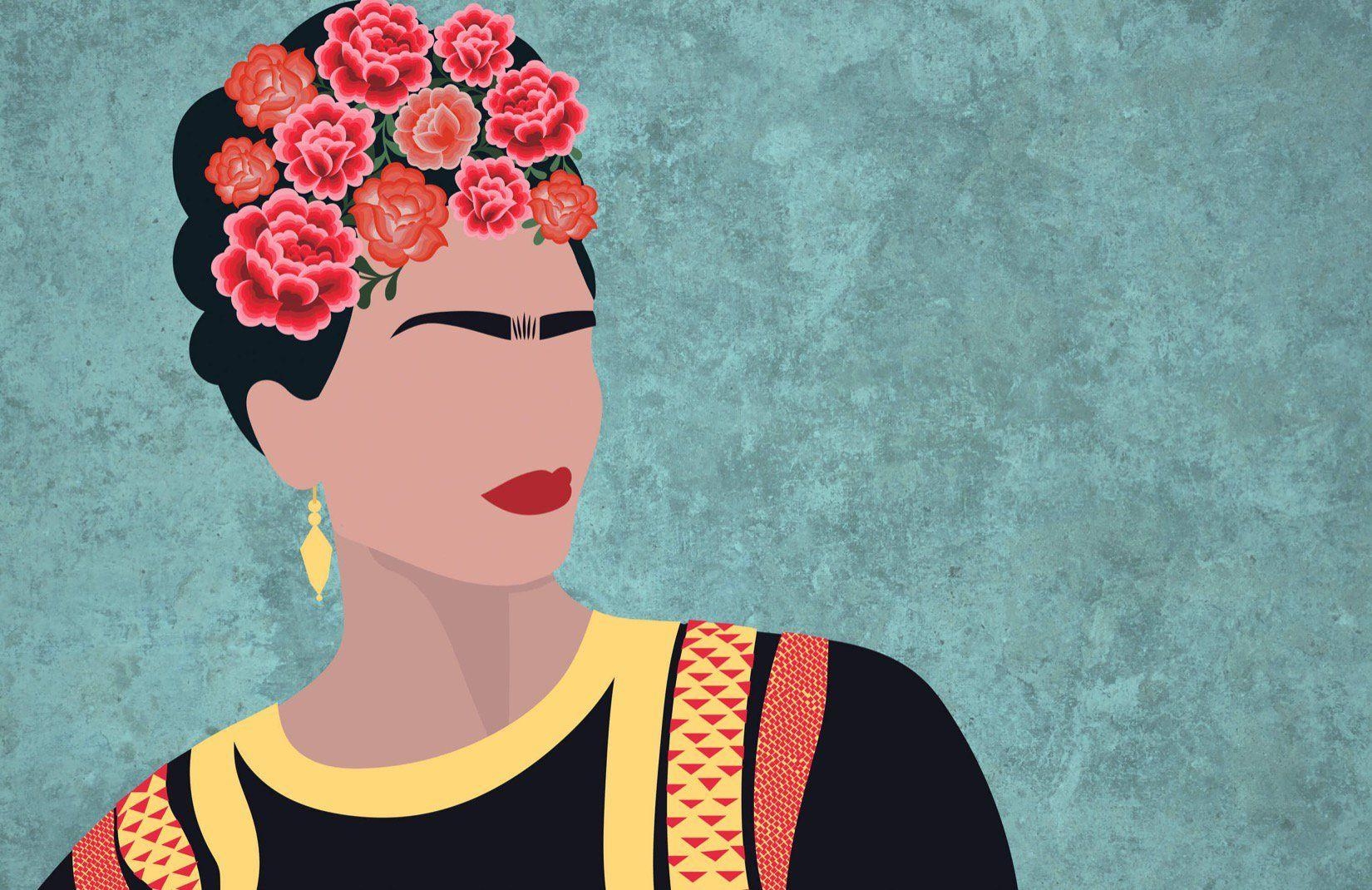 Porträt, Frida, Blumen, Kunst, Mural, 1650x1070 HD Desktop