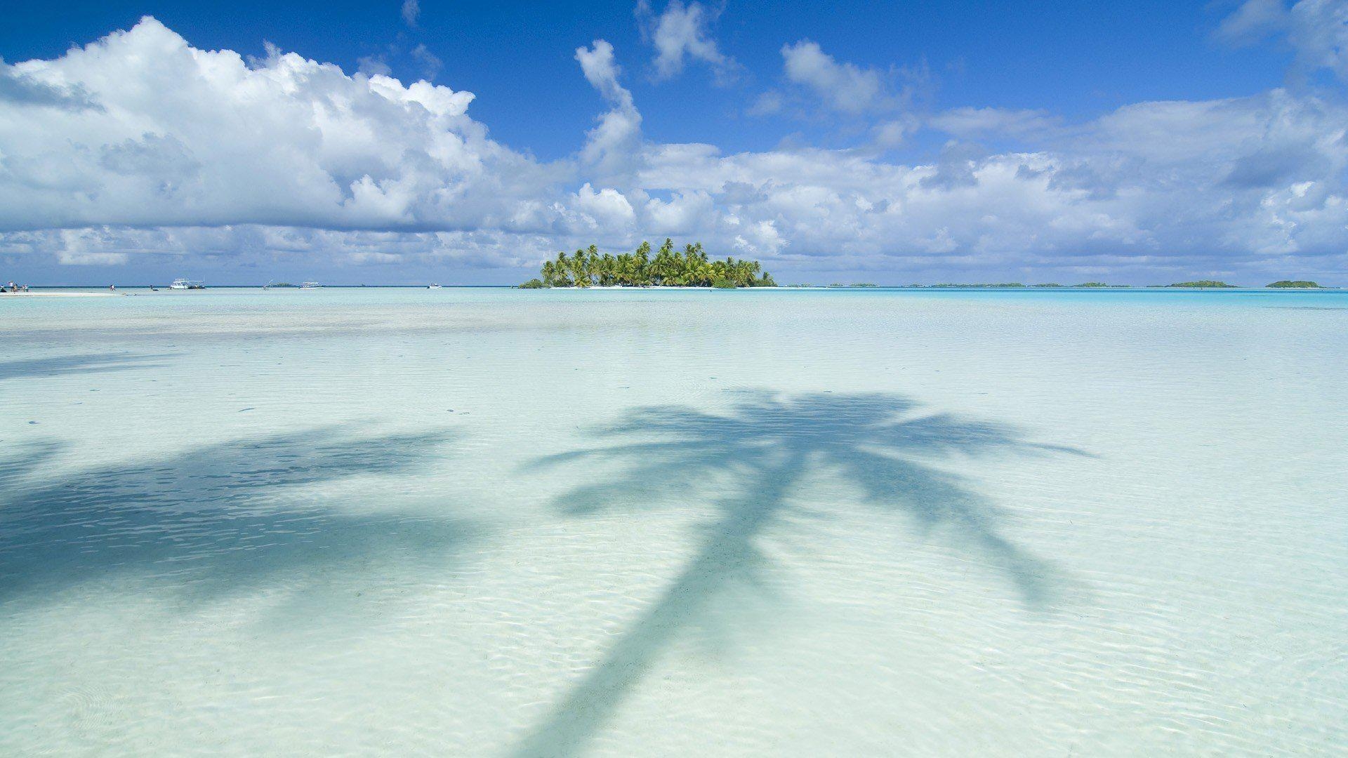 Tahiti, Ozean, Wolken, Inseln, Skyscapes, 1920x1080 Full HD Desktop