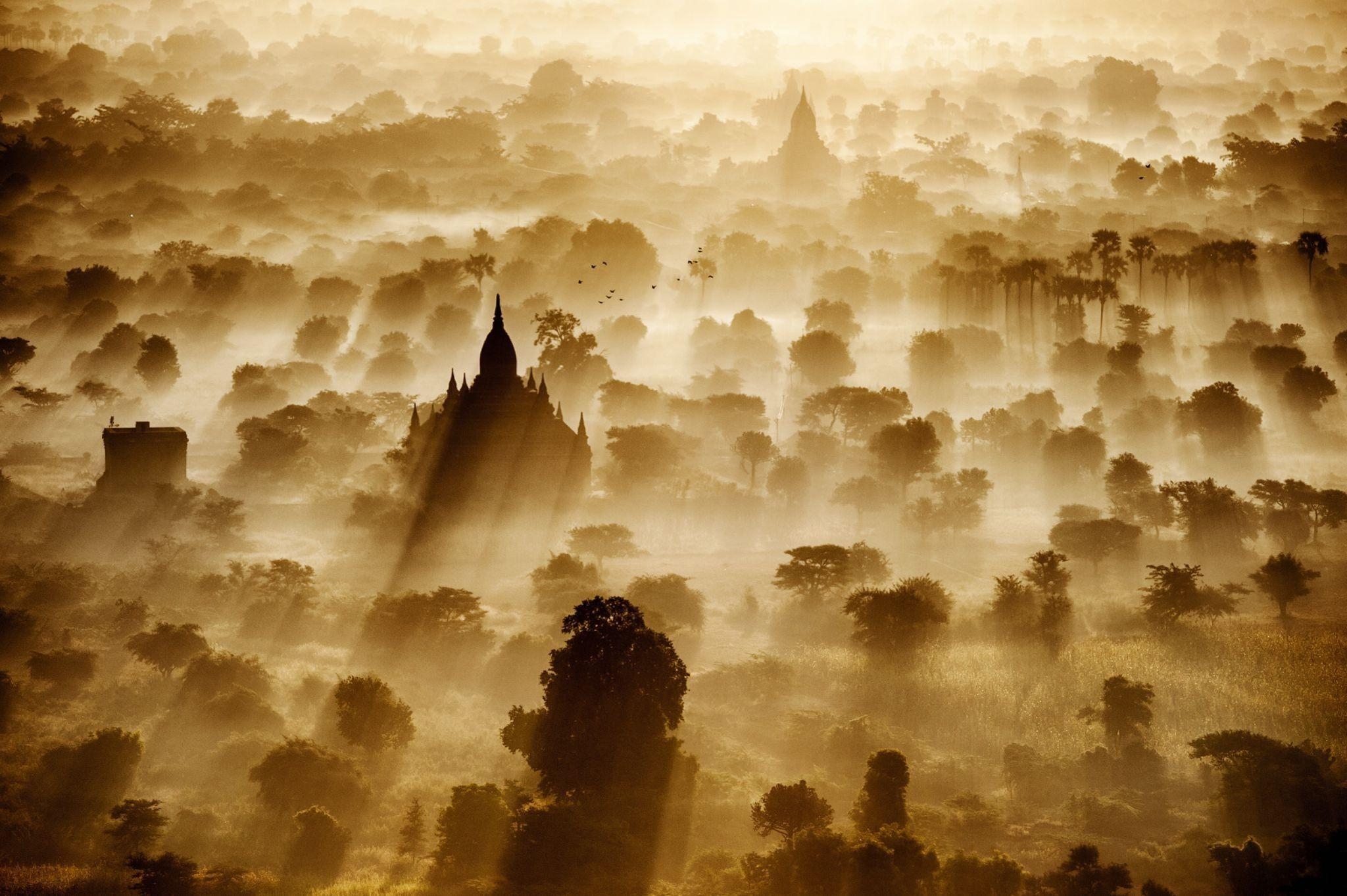 Bagan, Sonnenlicht, Landschaft, Burma, Kunstwerk, 2050x1370 HD Desktop