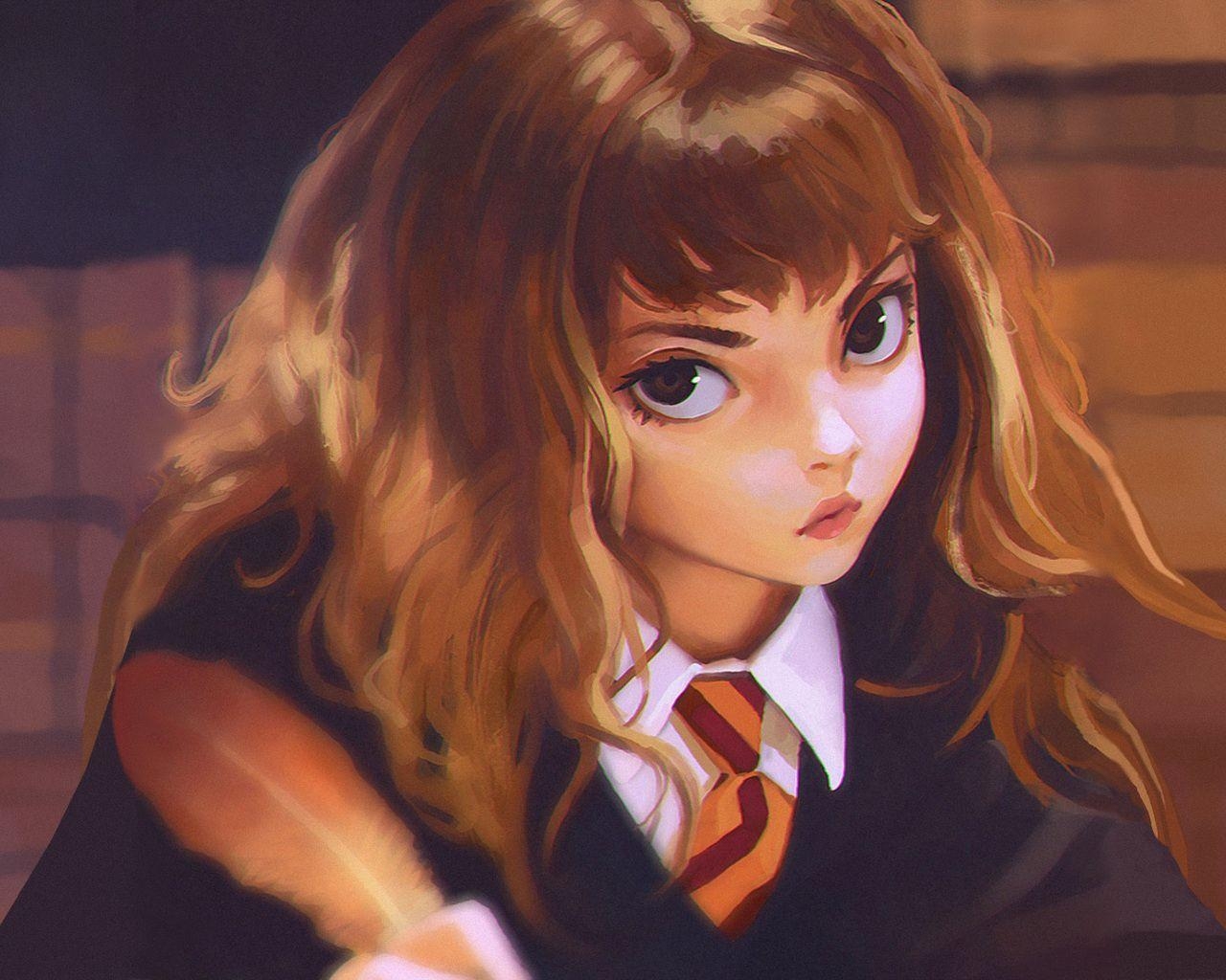 Emma Watson, Hermione, Kunst, Portrait, Film, 1280x1030 HD Desktop